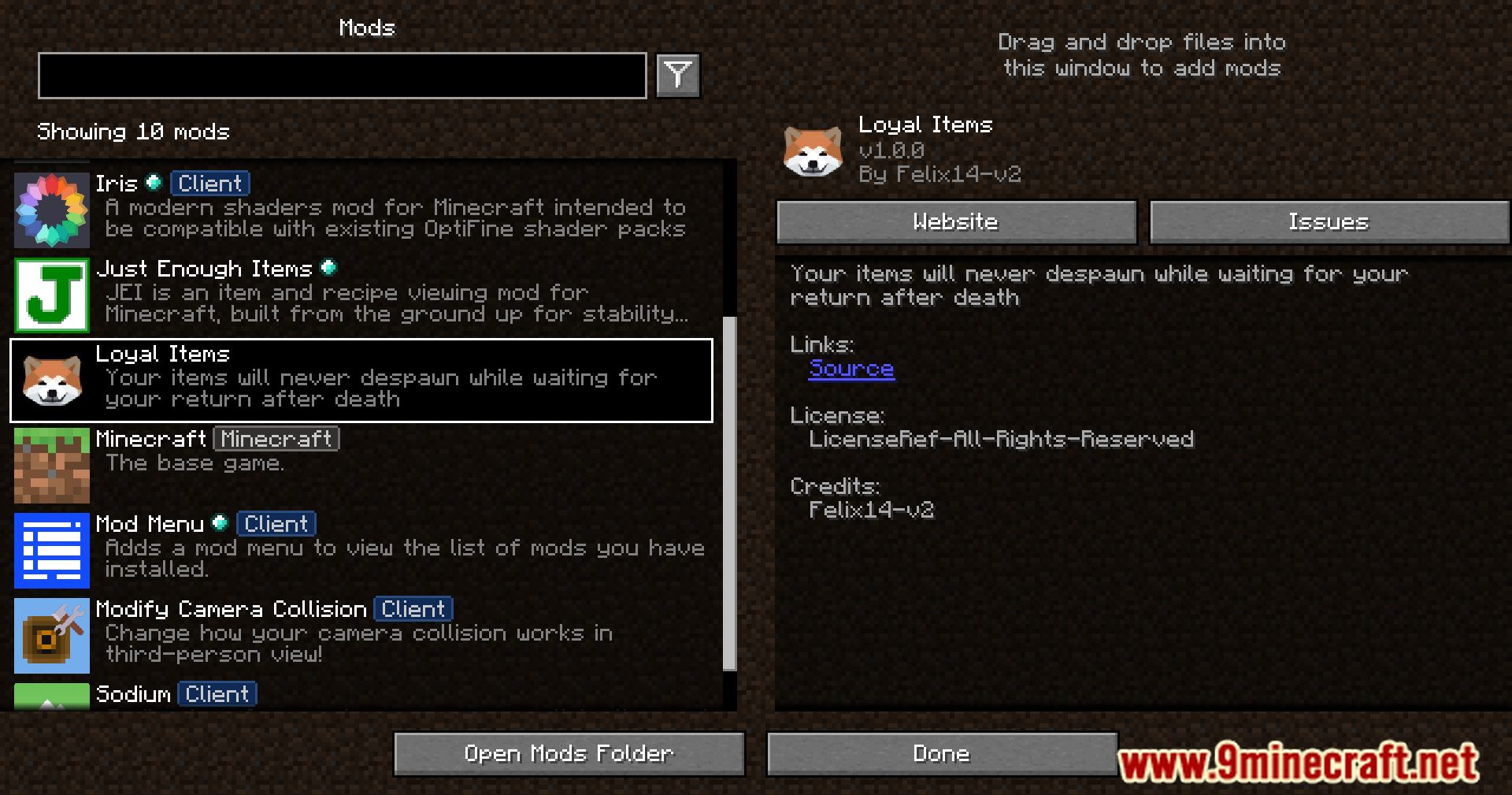 Loyal Items Mod (26.1.2, 1.20.1) – Keep Your Items Safe 2 Loyal items mod screenshots 1