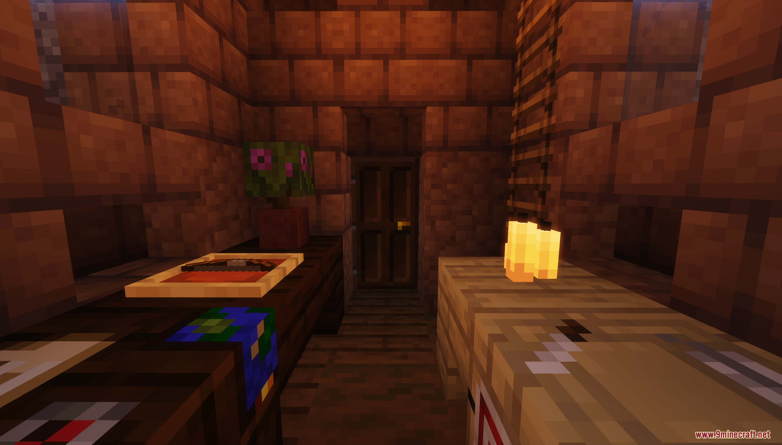Medieval Fantasy Tower Map (26.1.2, 1.20.1) – Start A Magical Journey 8 Cozy wooden room interior with a ladder and desk