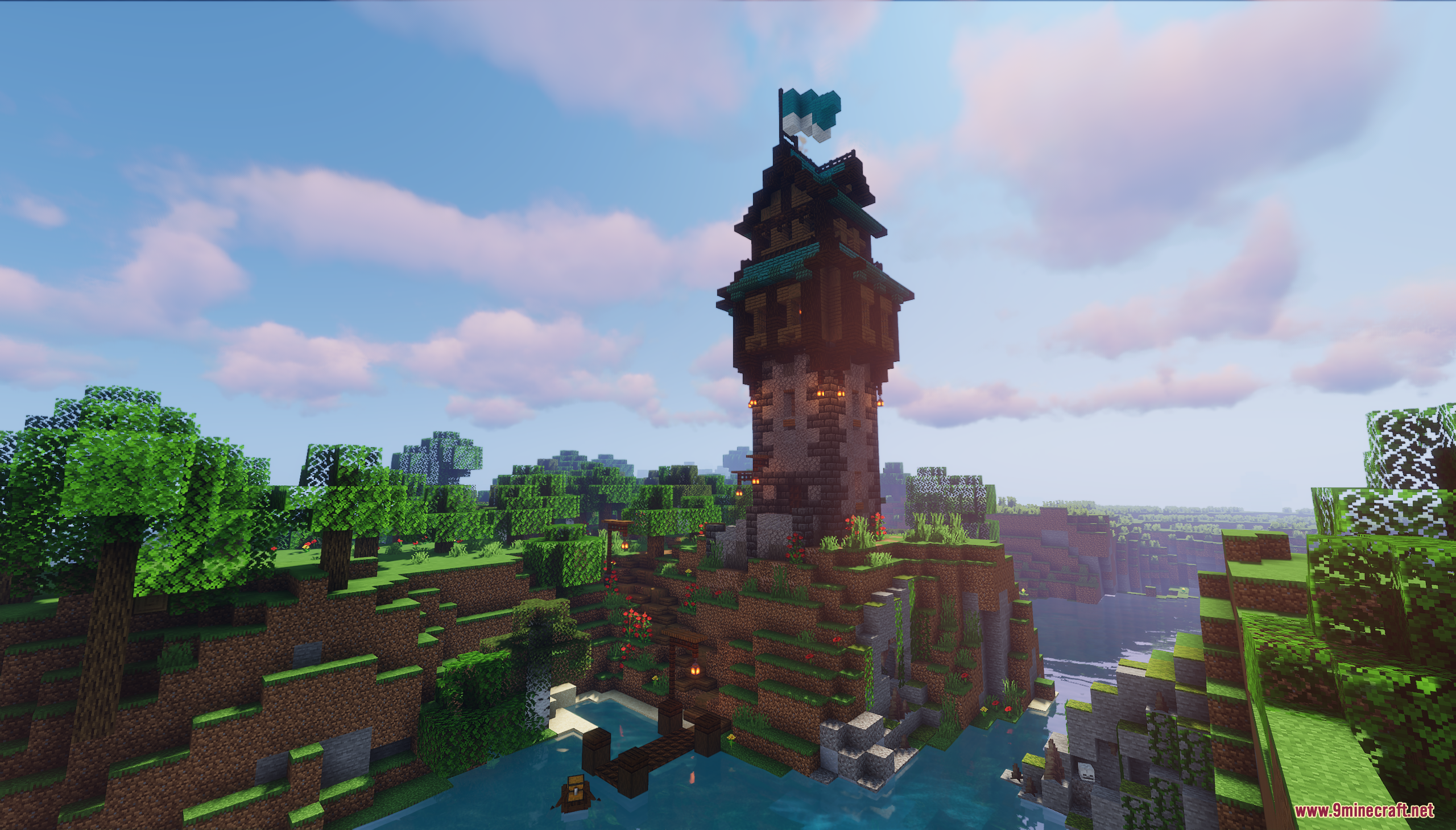 Medieval Fantasy Tower Map (26.1.2, 1.20.1) – Start A Magical Journey 10 Medieval fantasy tower built on a cliff by the water