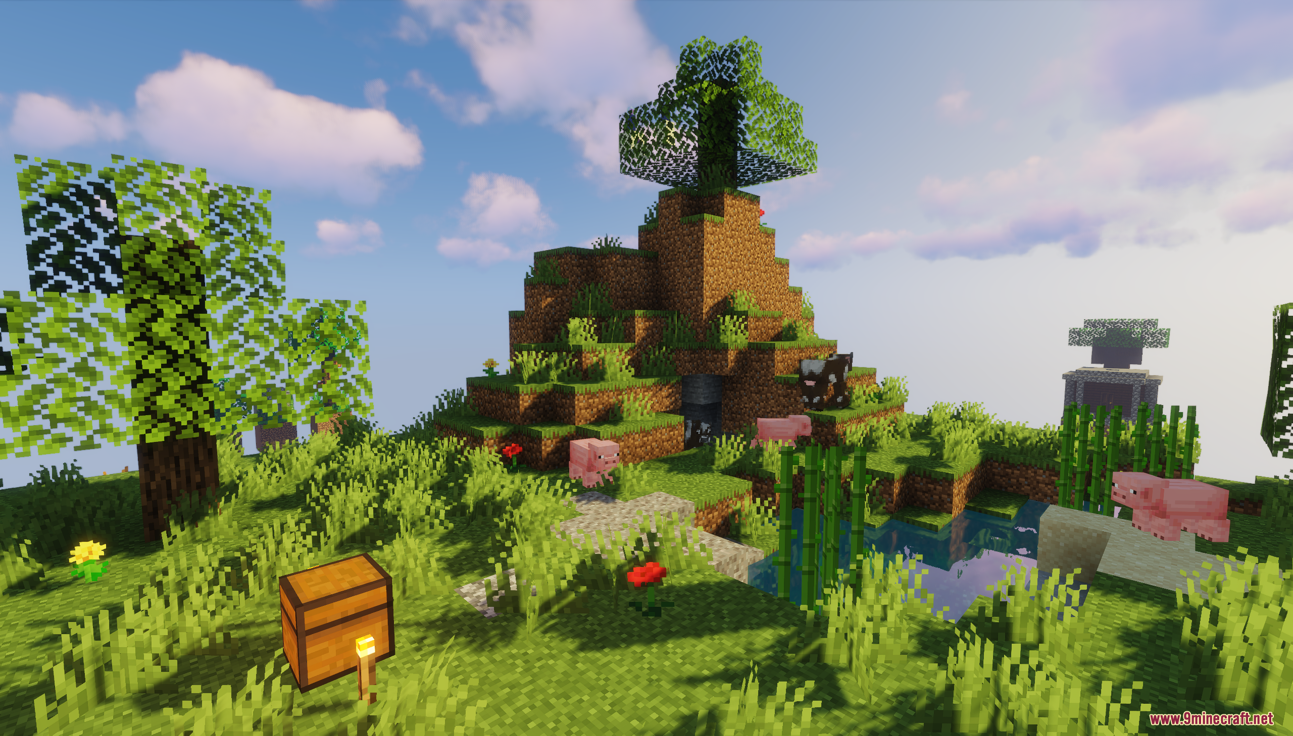Minecraft Earth Survival Map – Floating Cube Planet