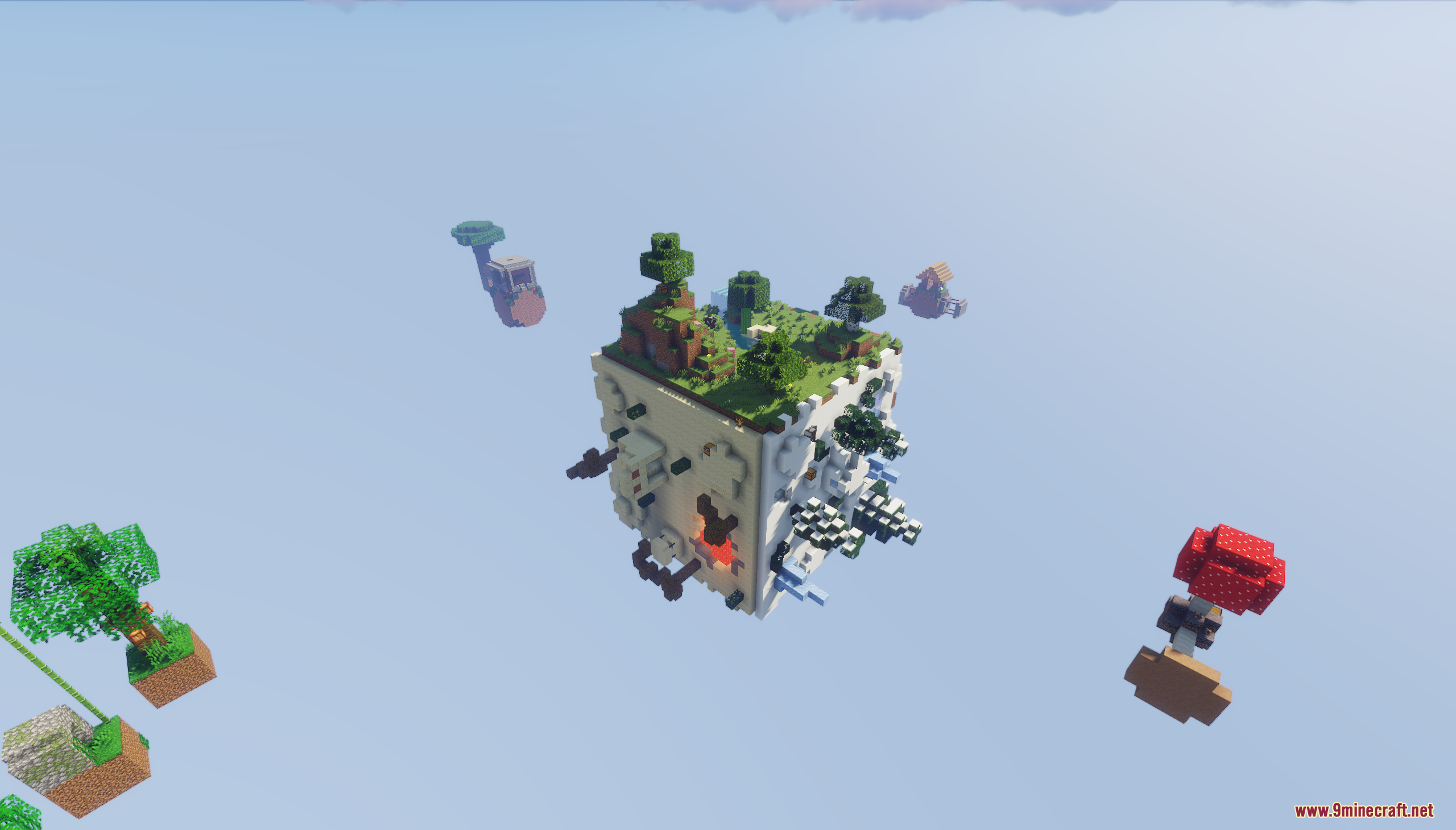 Minecraft Earth Survival Map – Floating Cube Planet