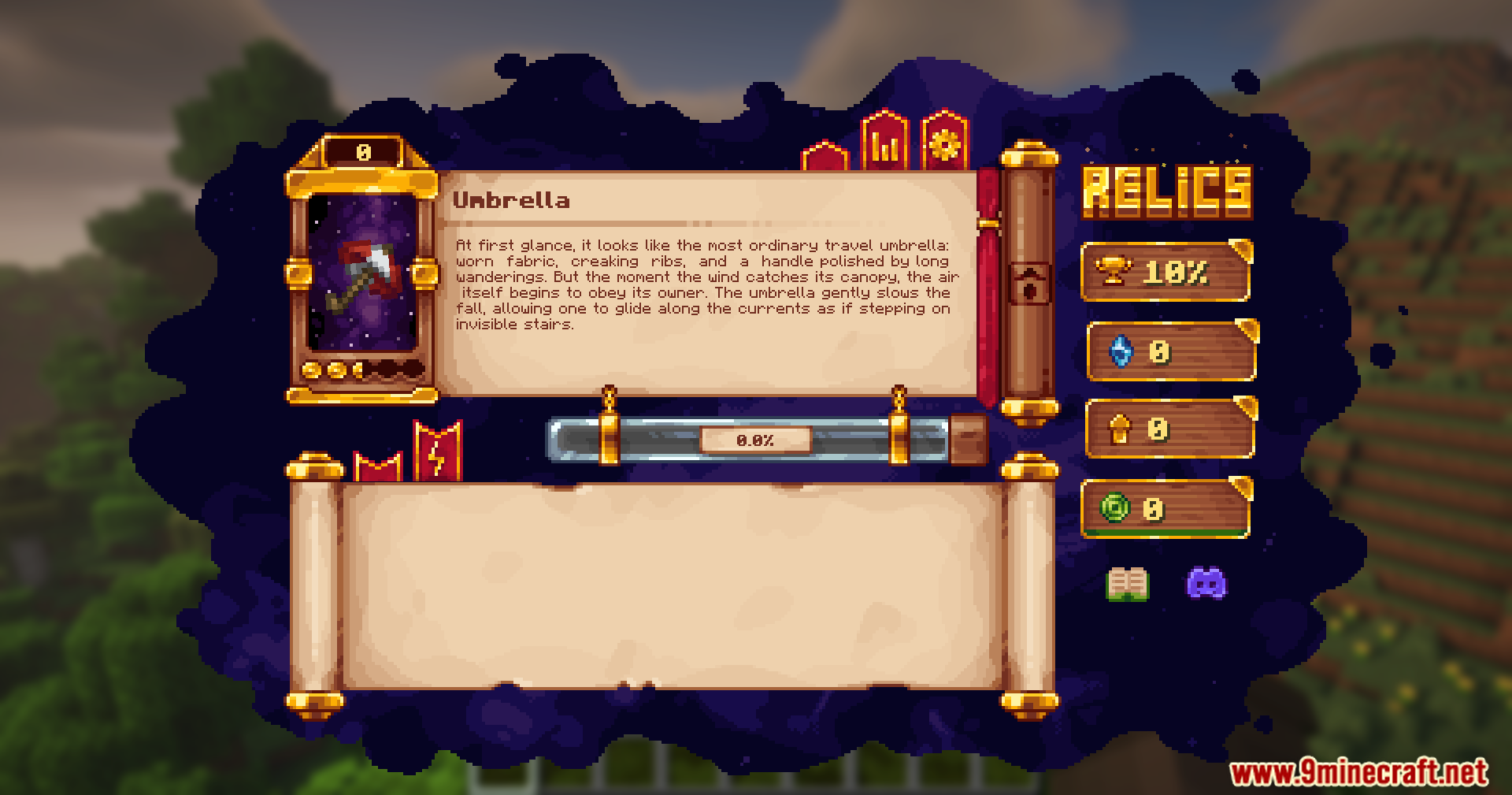 Reliquified Artifacts Mod (1.21.1, 1.20.1) – Level Up Your Favorite Artifacts 4 Umbrella relic item with its unique description