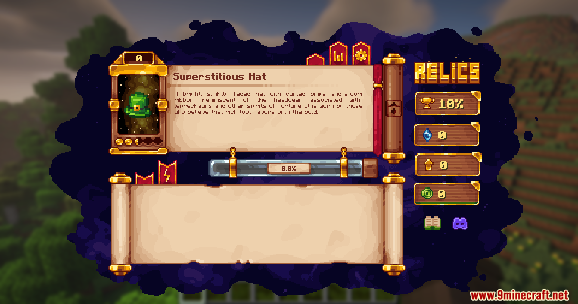 Reliquified Artifacts Mod (1.21.1, 1.20.1) – Level Up Your Favorite Artifacts 5 Reliquified artifacts mod ui for the superstitious hat