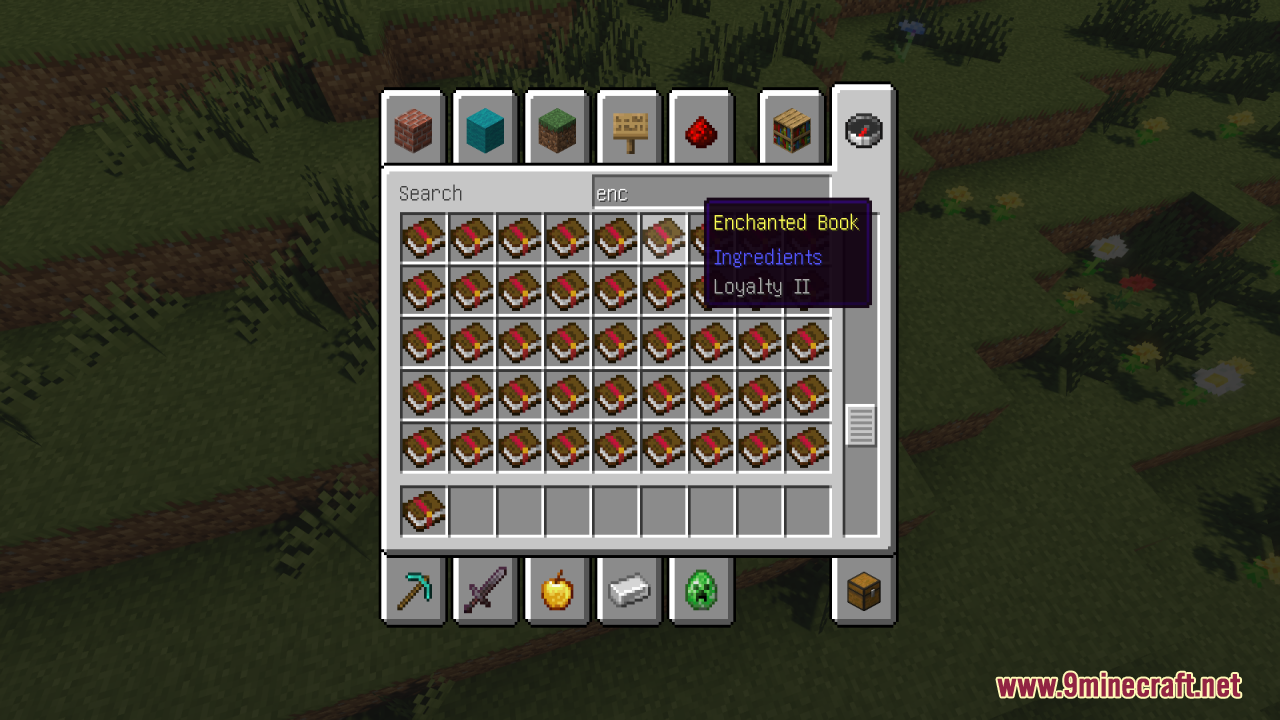 Remove Enchant Glint Resource Pack (1.21.11, 1.21.1) – True Vanilla Colors 2 Searching for enchanted books in the creative inventory