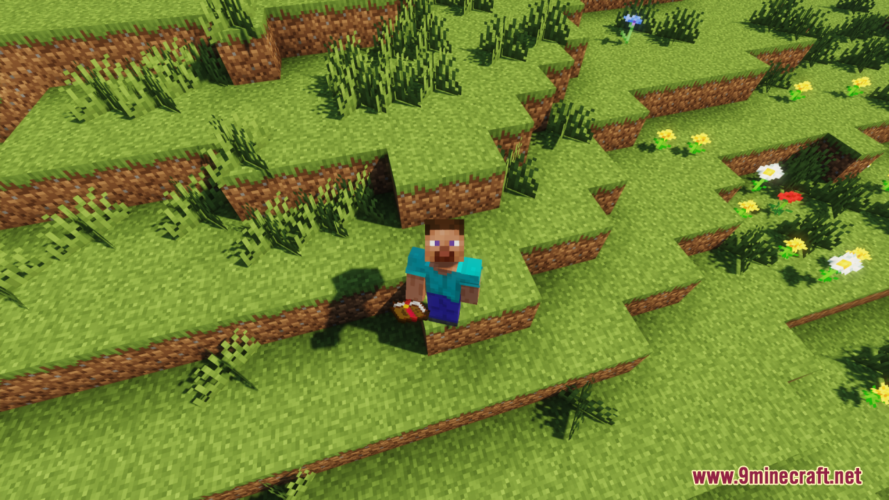 Remove Enchant Glint Resource Pack (1.21.11, 1.21.1) – True Vanilla Colors 7 Steve holding an enchanted book on a grassy hill
