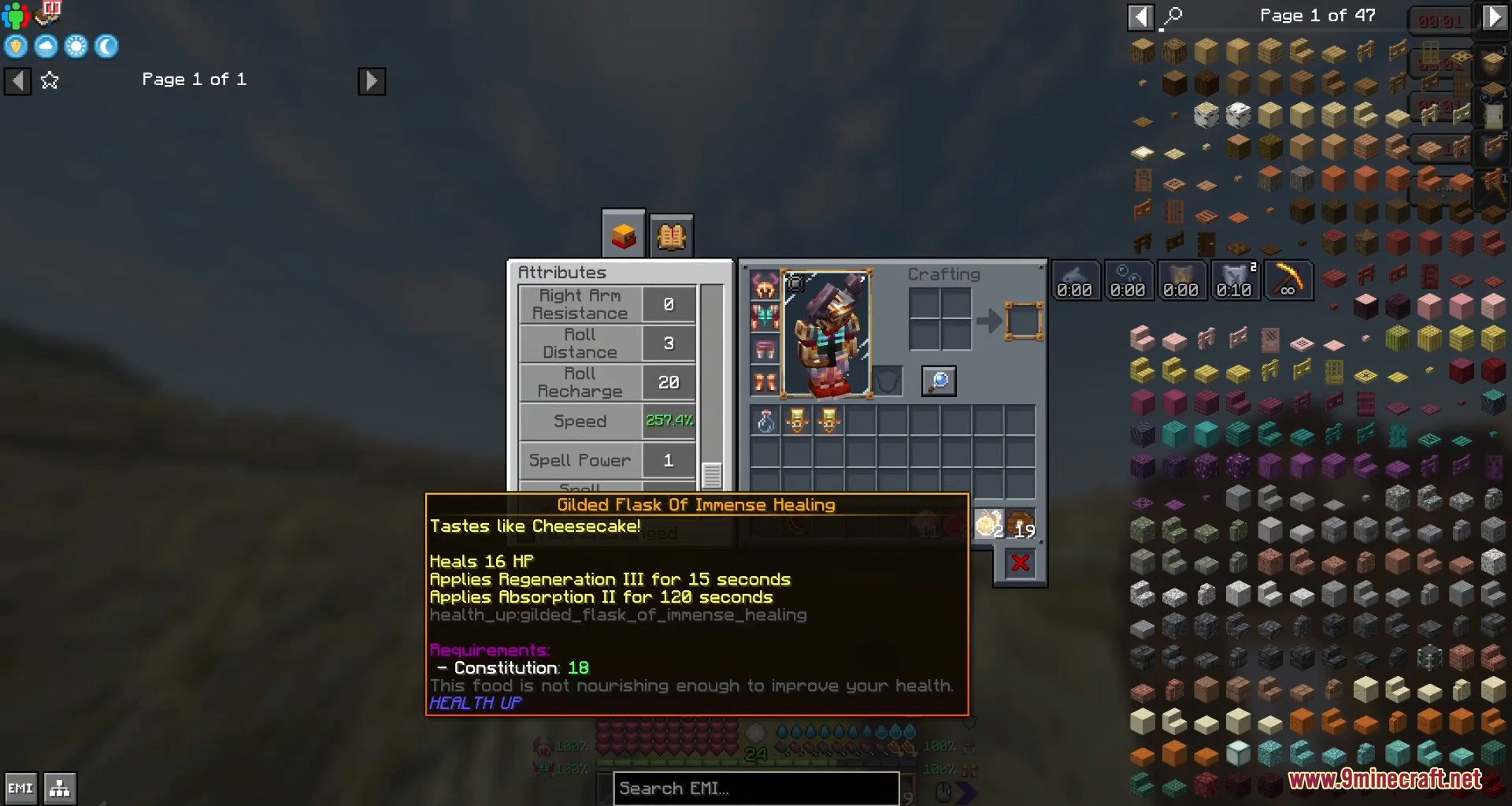 Gilded flask of immense healing provides powerful buffs