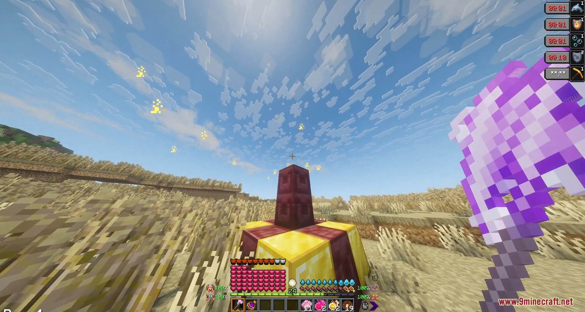 A summoning pedestal for a boss in a field