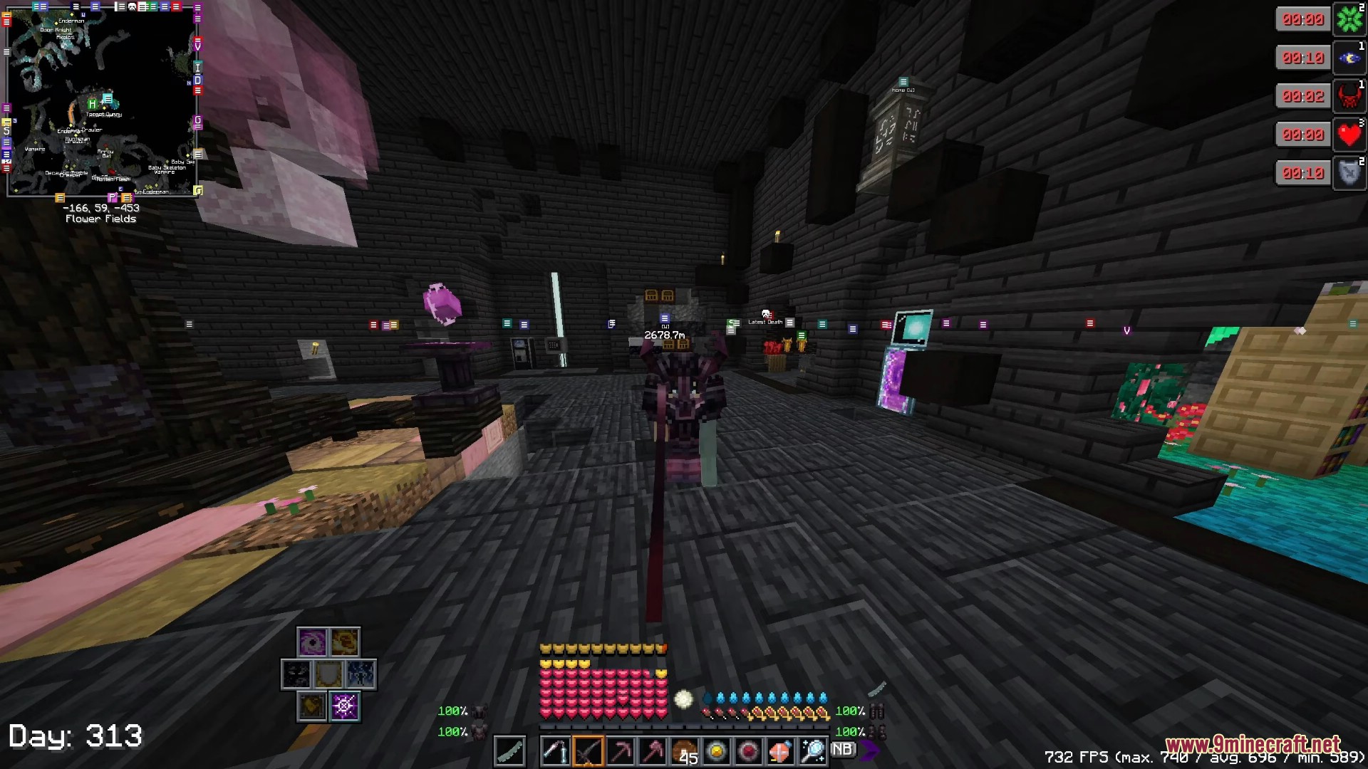 Exploring a dark area with a complex custom ui