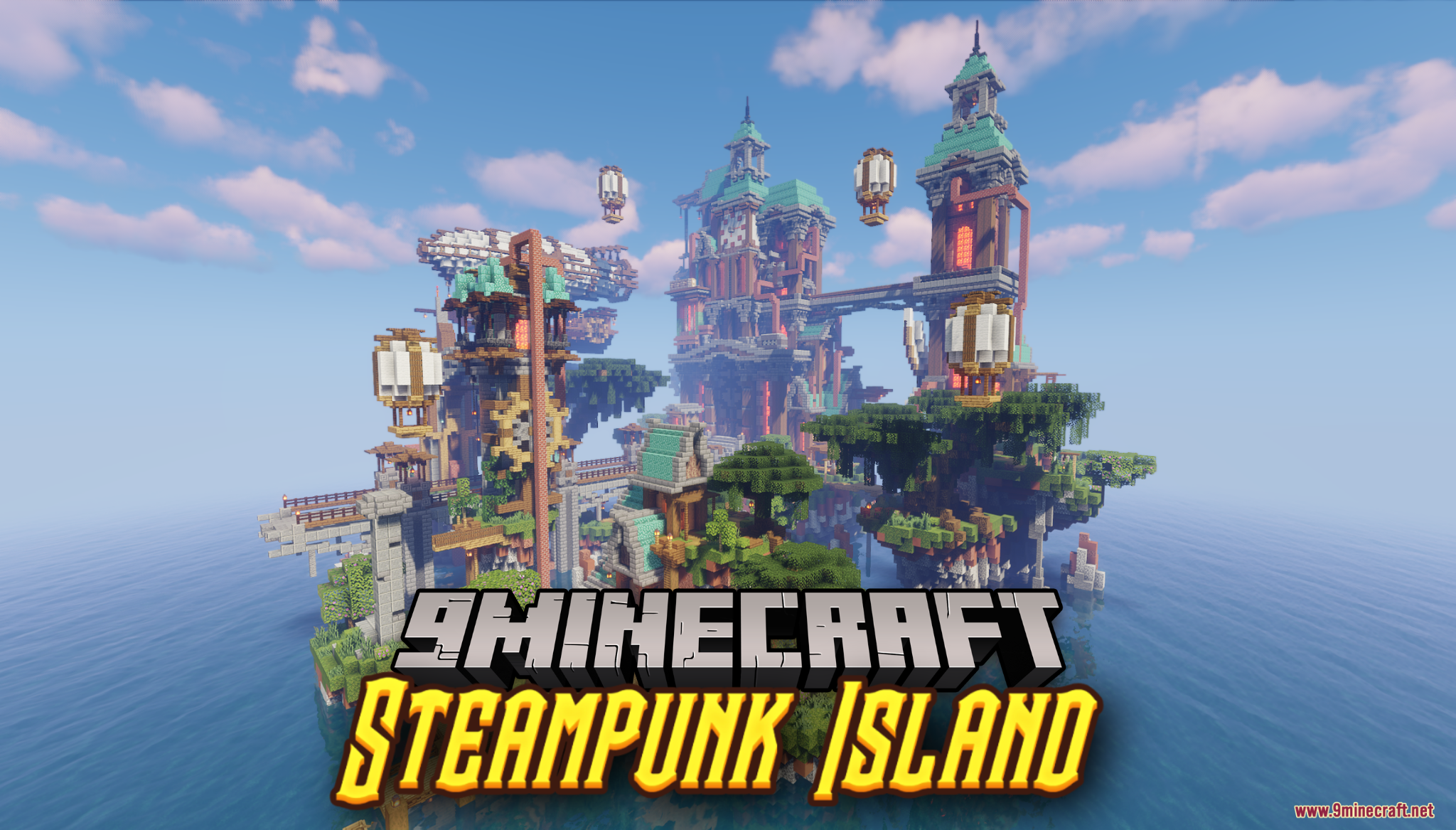 Steampunk Island Map (26.1.2, 1.20.1) – A Floating Mechanical City