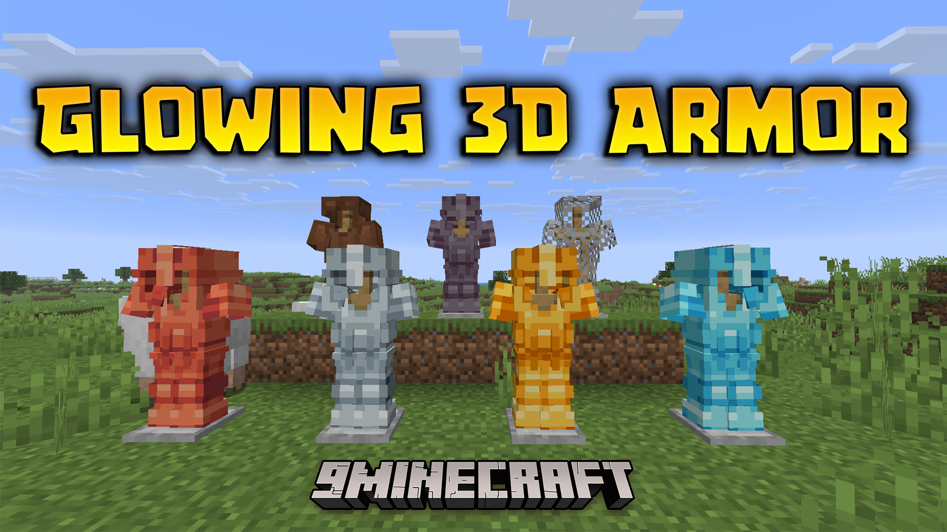 Glowing 3D Armor Resource Pack (26.1.2, 1.21.11) – Detailed 3D Armor