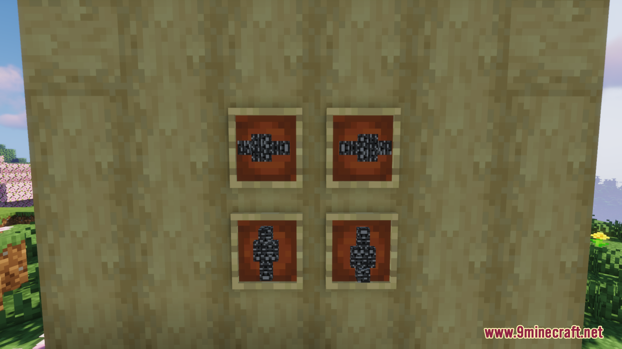 Skin Totem 3D Edition Resource Pack (1.21.11, 1.20.1) – Creating Your Own Mini Version 6 Four item frames on a wall showing different angles of 3d skin totems