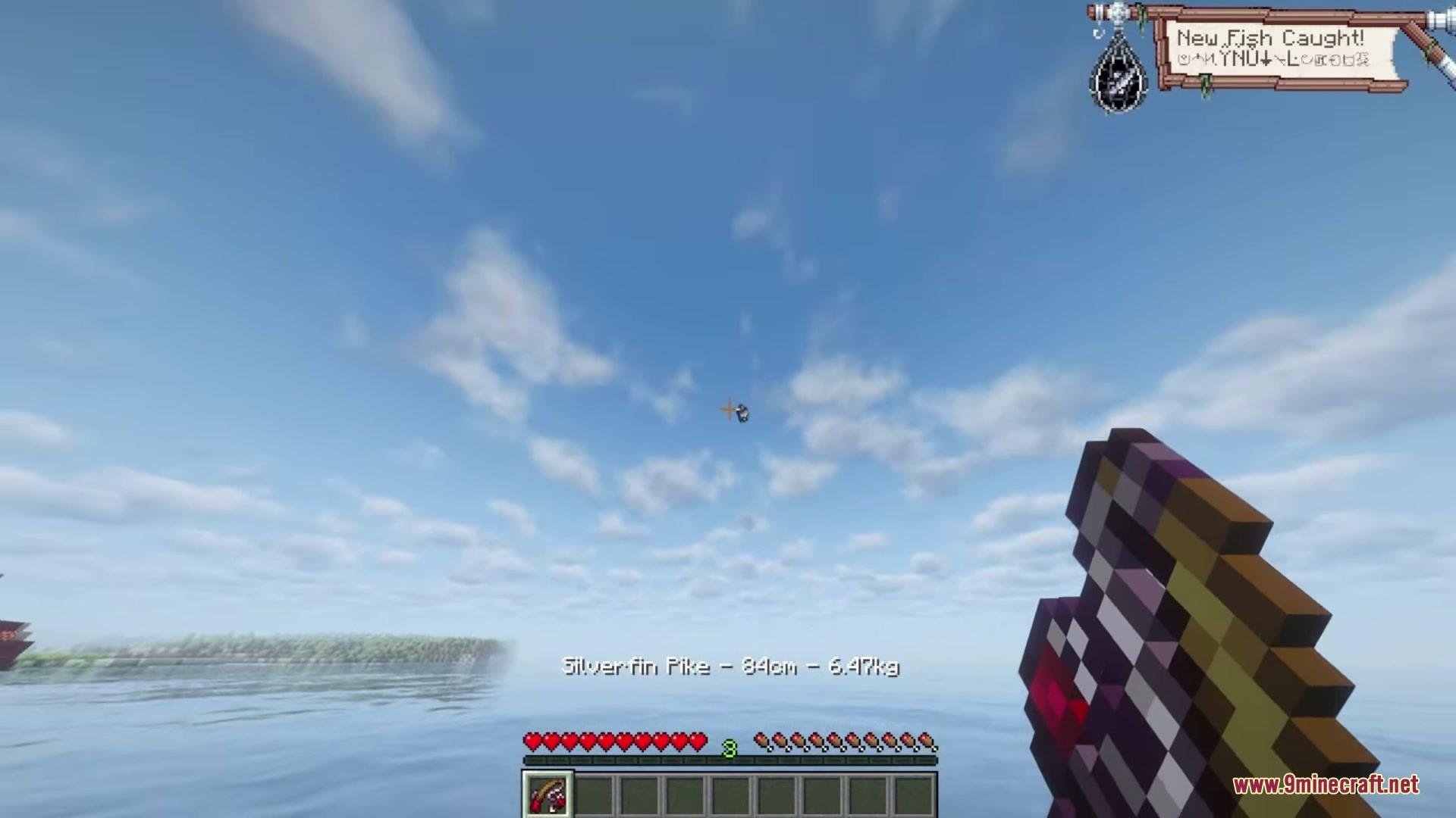 The starcatcher mod displays a notification after catching a new fish species