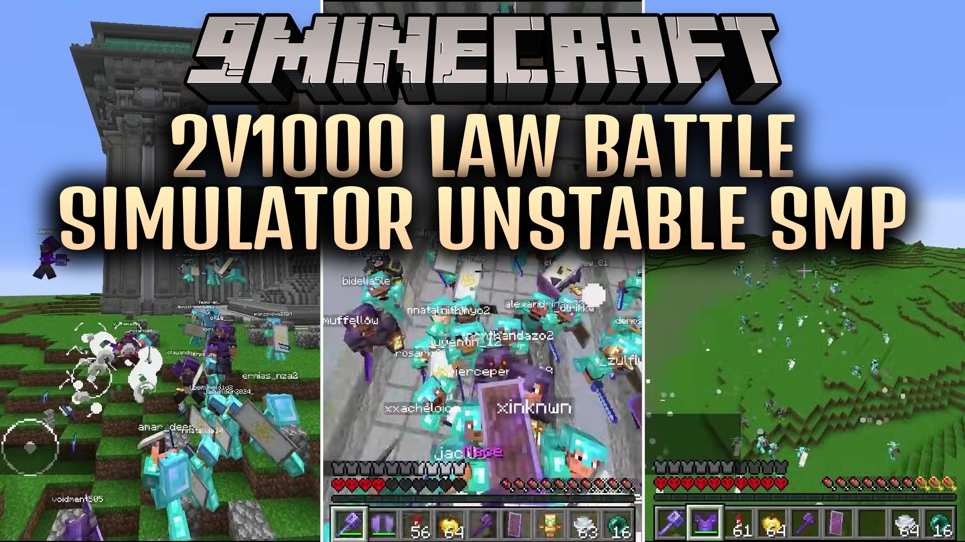 2v1000 Law Battle Simulator Unstable SMP Map (26.2, 1.20.1)