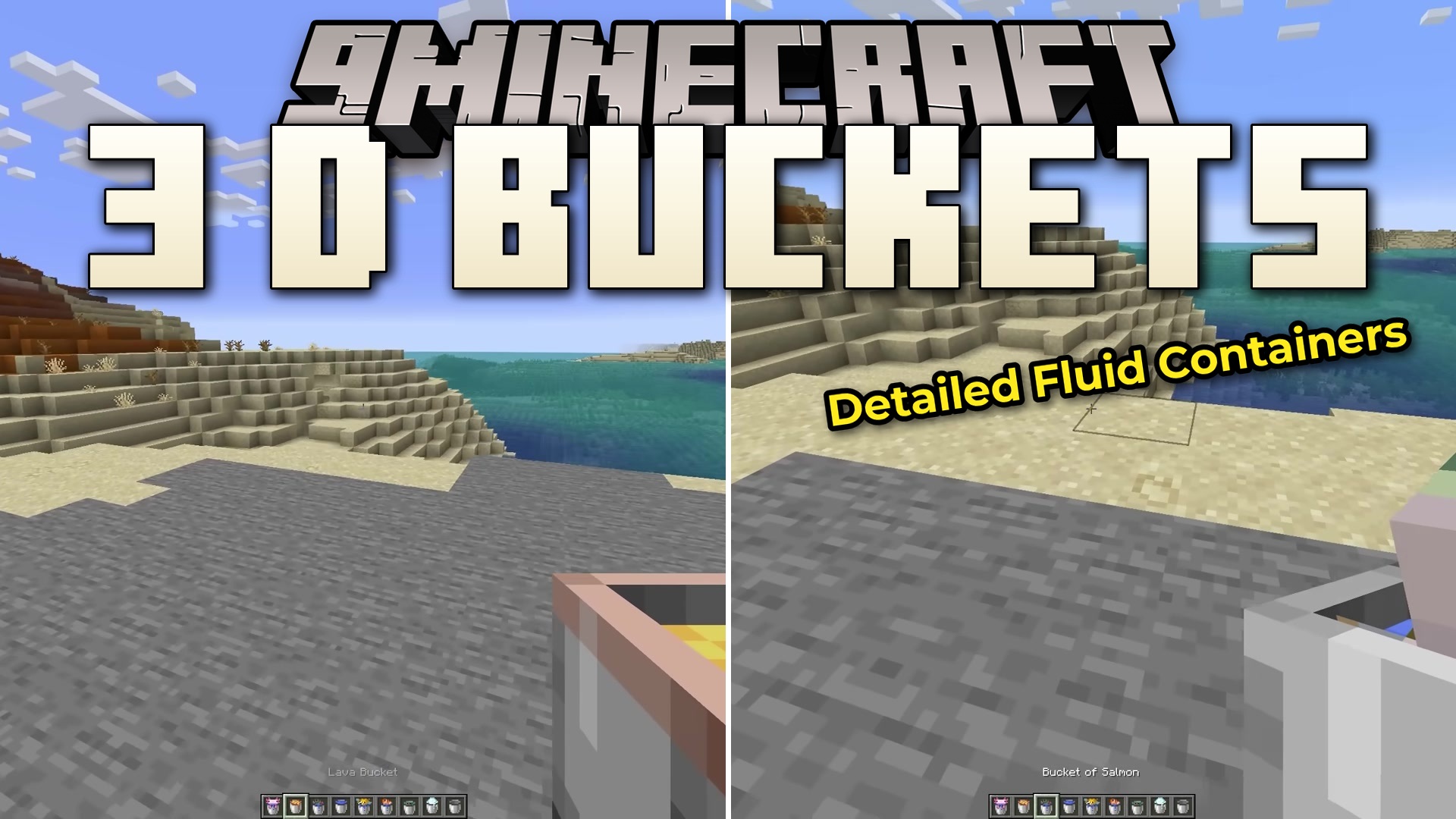 3 D Buckets Resource Pack (26.1.2) – Chunky 3D Models for Your Vanilla Buckets