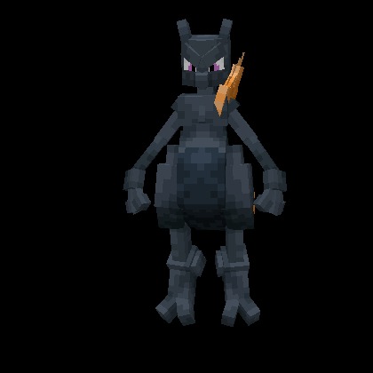 All The Mons X Mega Showdown Data Pack (1.21.1) – Catch And Ride Over 130 New 3 Dark shadow mewtwo model with an orange crystal shard on its shoulder