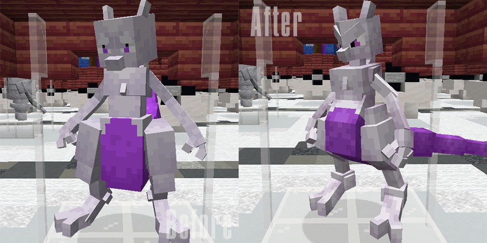 All The Mons X Mega Showdown Data Pack (1.21.1) – Catch And Ride Over 130 New 4 Comparison of mewtwo models from the all the mons and mega showdown pack