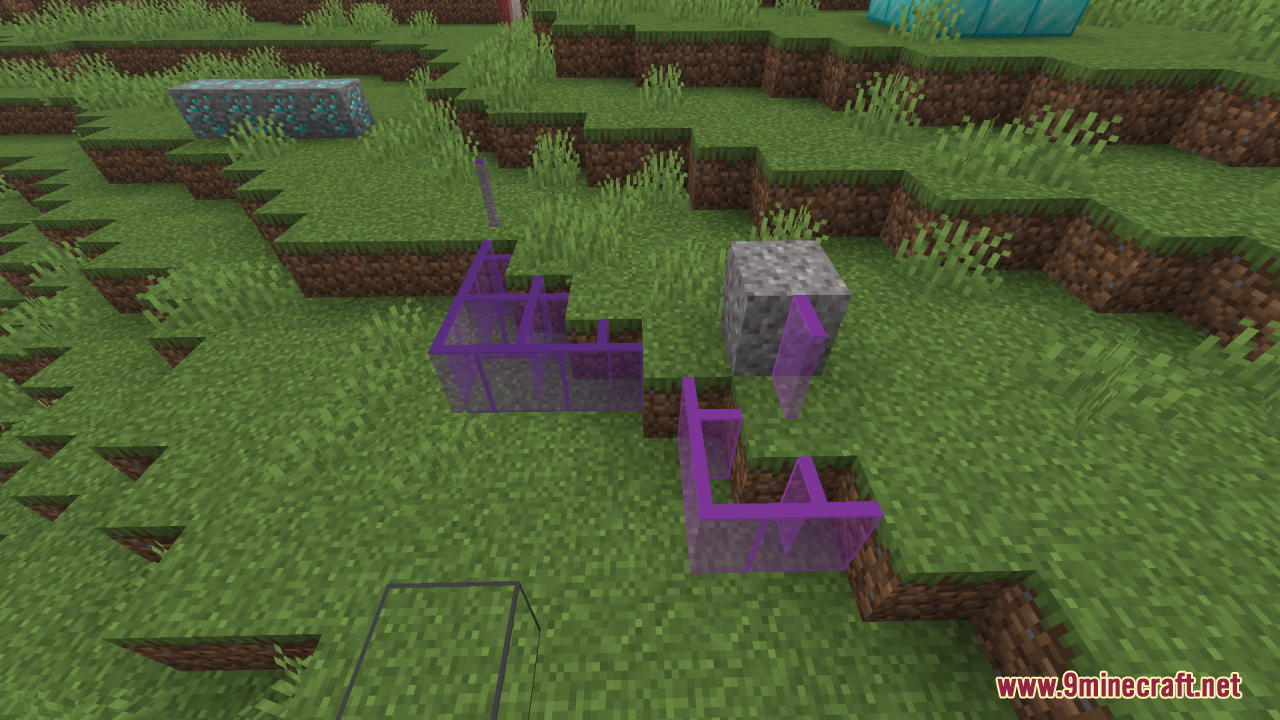 Better Clearer Glass Resource Pack (26.2, 1.21.1) – Crisp Streak-Free Windows 14 Better clearer glass resource pack showing clear purple panes on a hill
