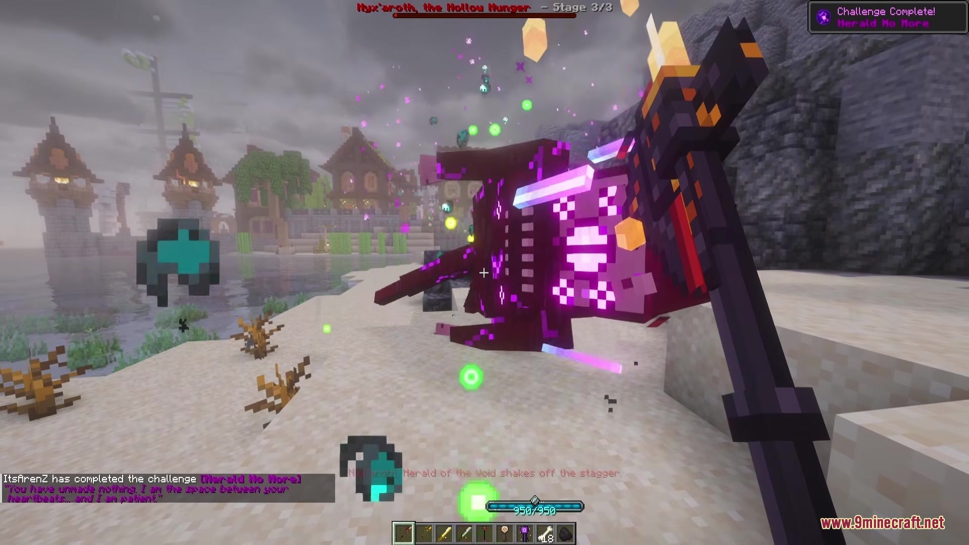 Broken Trees Mod (1.21.1) – Master Colorful Magic And Battle Powerful Custom 9 Defeated void boss lying on the ground after a magic battle