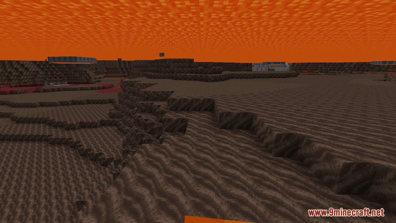 A close view of the transparent lava surface showing the blocks underneath