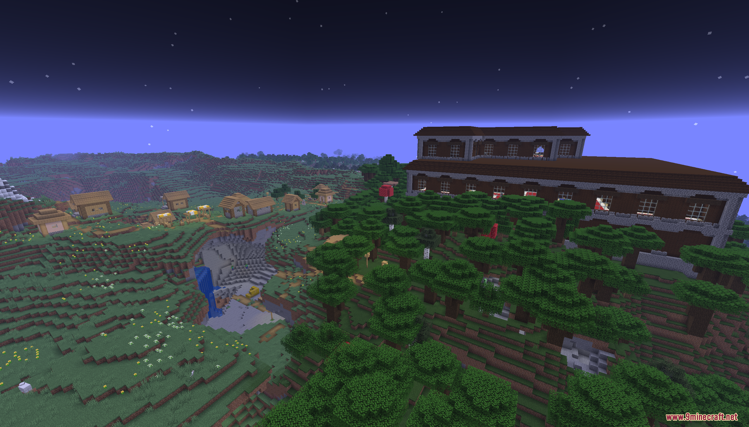 Easy Speed Run Map (26.2, 1.20.1) – Beat The Game Quickly 10 A woodland mansion and village generated near each other in a dark forest