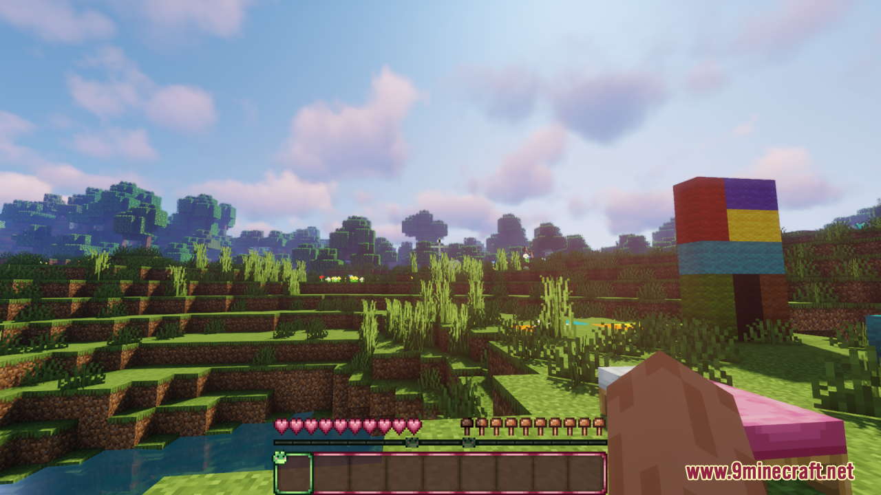 Frogcrafting Hotbar Resource Pack (26.1.2, 1.20.1) – Cute Frog And Flower 4 Frogcrafting hotbar resource pack adds cute frog designs to the bottom item bar