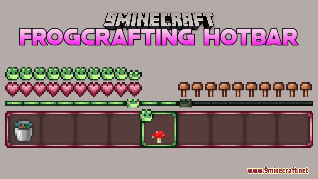 Frogcrafting Hotbar Resource Pack (26.1.2, 1.20.1) – Cute Frog and Flower