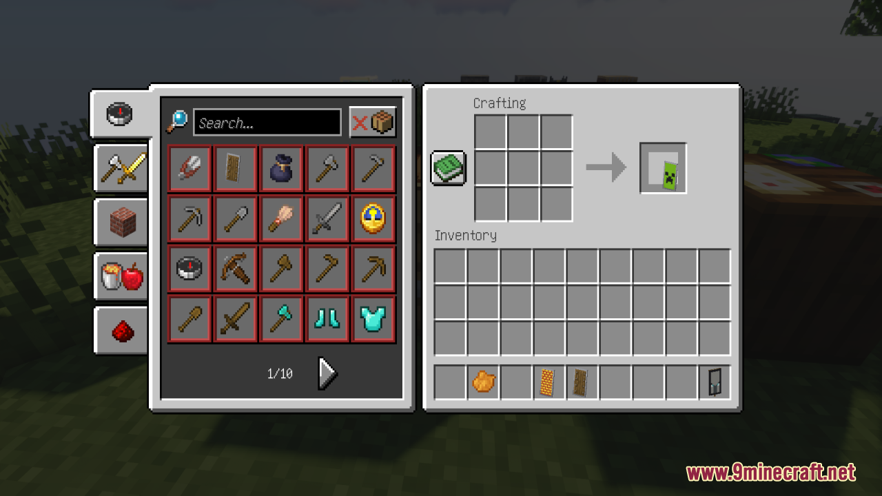 Hd Shield Resource Pack (26.1.2, 1.20.1) – Crystal Clear Custom Shield Banners 9 A shield with a sharp creeper face pattern in the crafting output