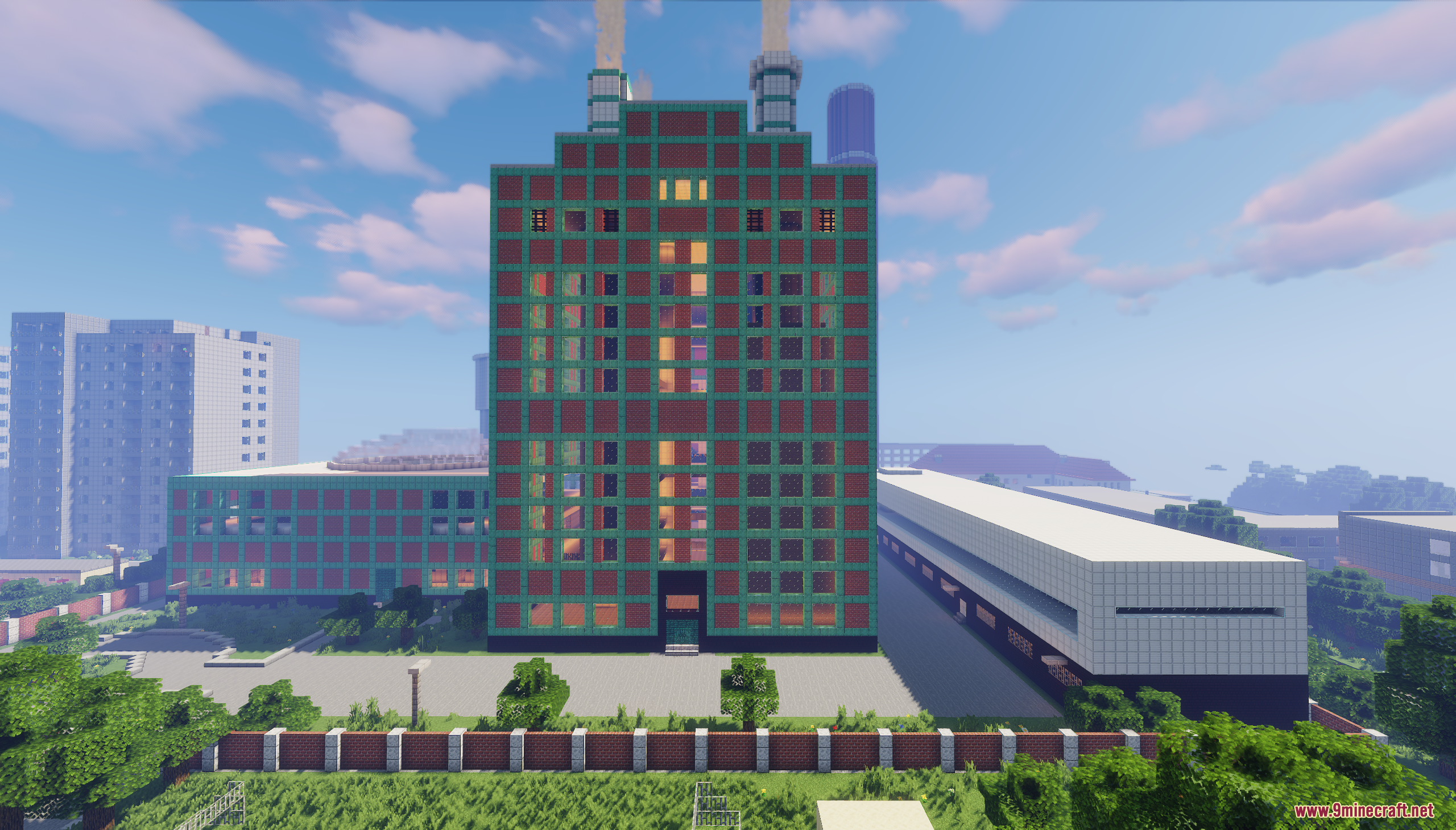 Jaworowiec City 1988 Map (26.2, 1.20.1) – Eastern European Town 2 A large industrial building with red and green brick walls and two chimneys