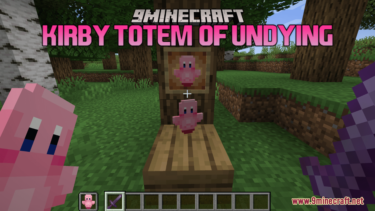 Kirby Totem of Undying Resource Pack (1.21.11, 1.21.1) – Lovely Figure Into Your Game