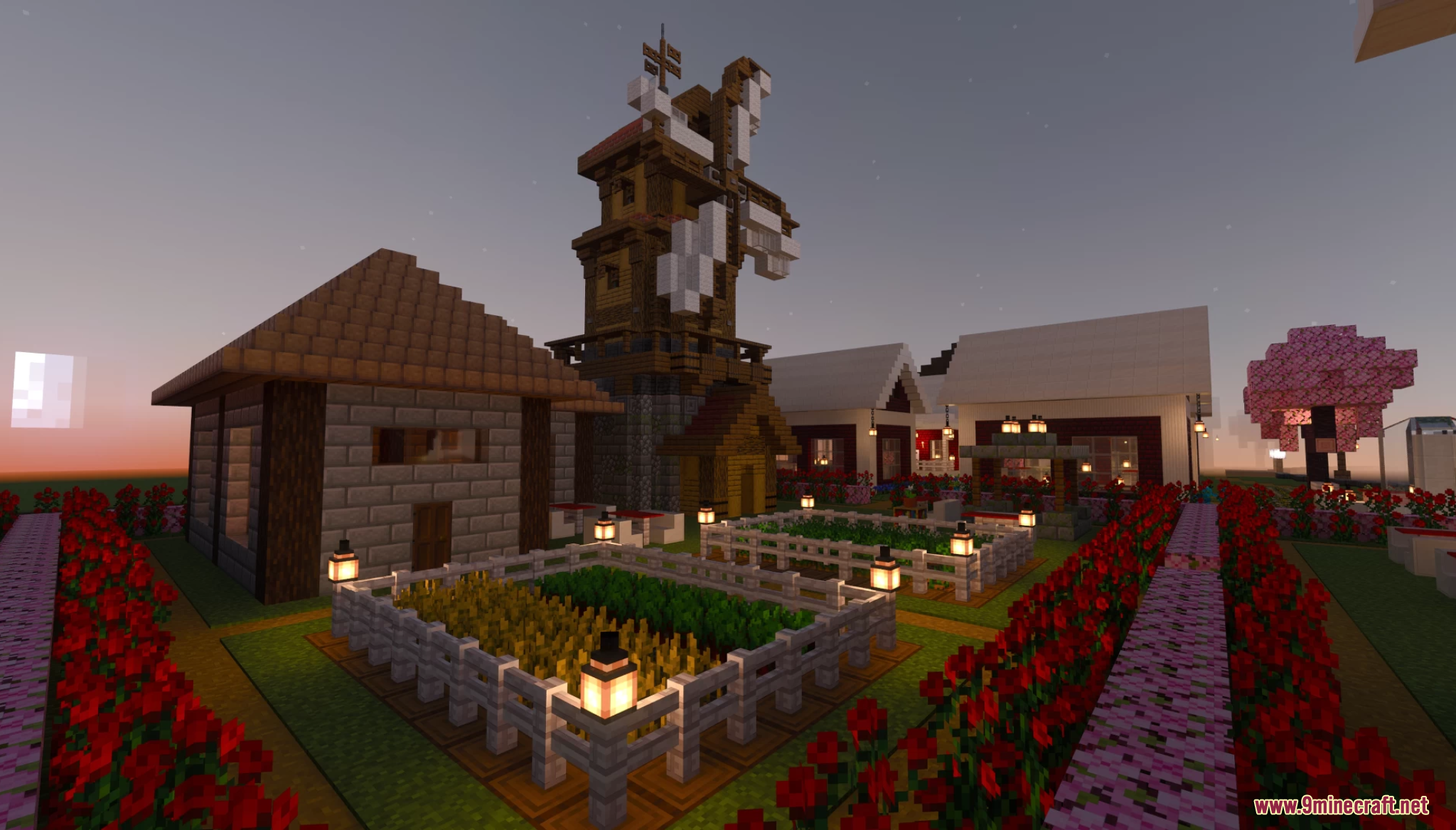 Lake Towen Map (26.2, 1.20.1) – Cherry Blossom Town 2 A scenic view of a windmill and stone house in lake towen map