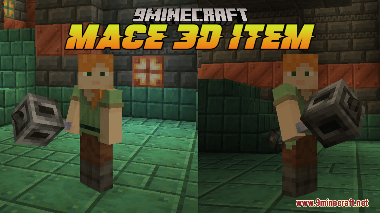 Mace 3D Item Resource Pack (1.21.11, 1.21.1) – Chunky 3D Weapon Models