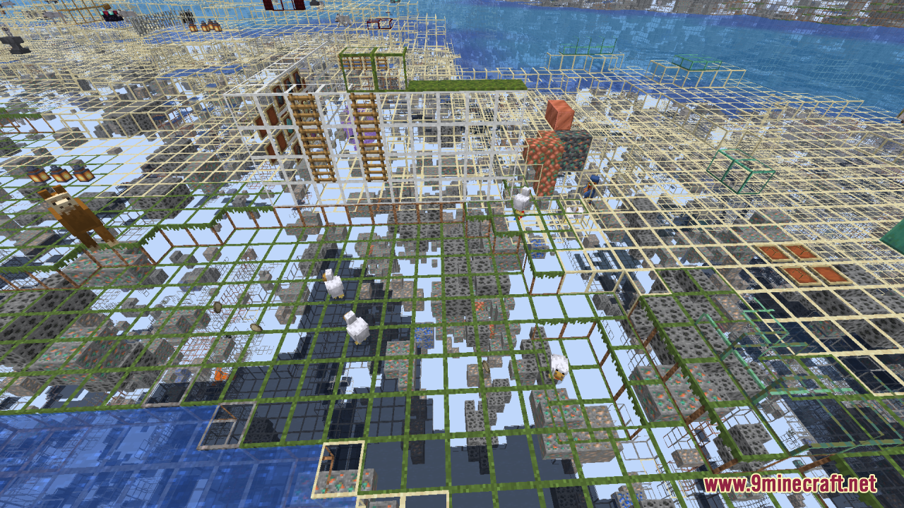 Mahi’s X-Ray Resource Pack (26.2, 1.20.1) – Clear Wireframe Outlines 2 Transparent wireframe terrain outlines reveal hidden ores and animals underground