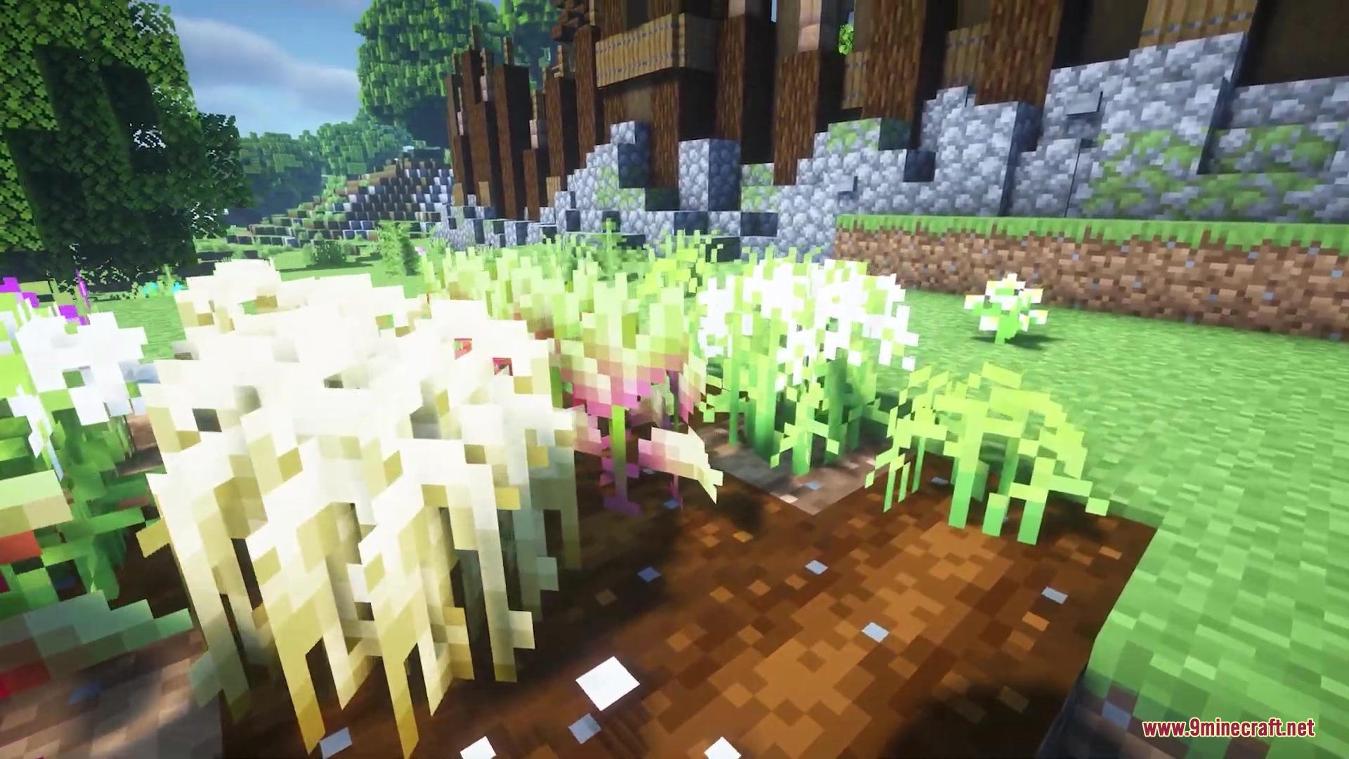 Os’ Crops Resource Pack (1.21.11, 1.20.1) – Organic Farms With Natural Crop 5 Detailed view of crops with unique textures and rotations in a minecraft field