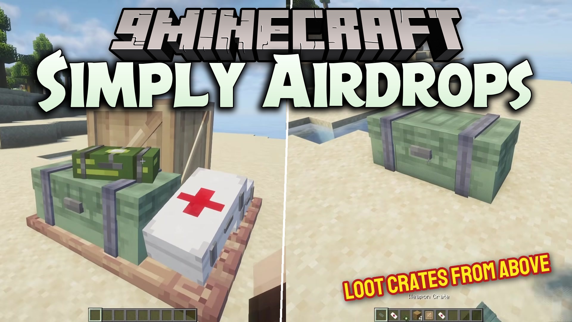 Simply Airdrops Mod (1.21.8, 1.20.1) – Loot Random Supply Crates Falling