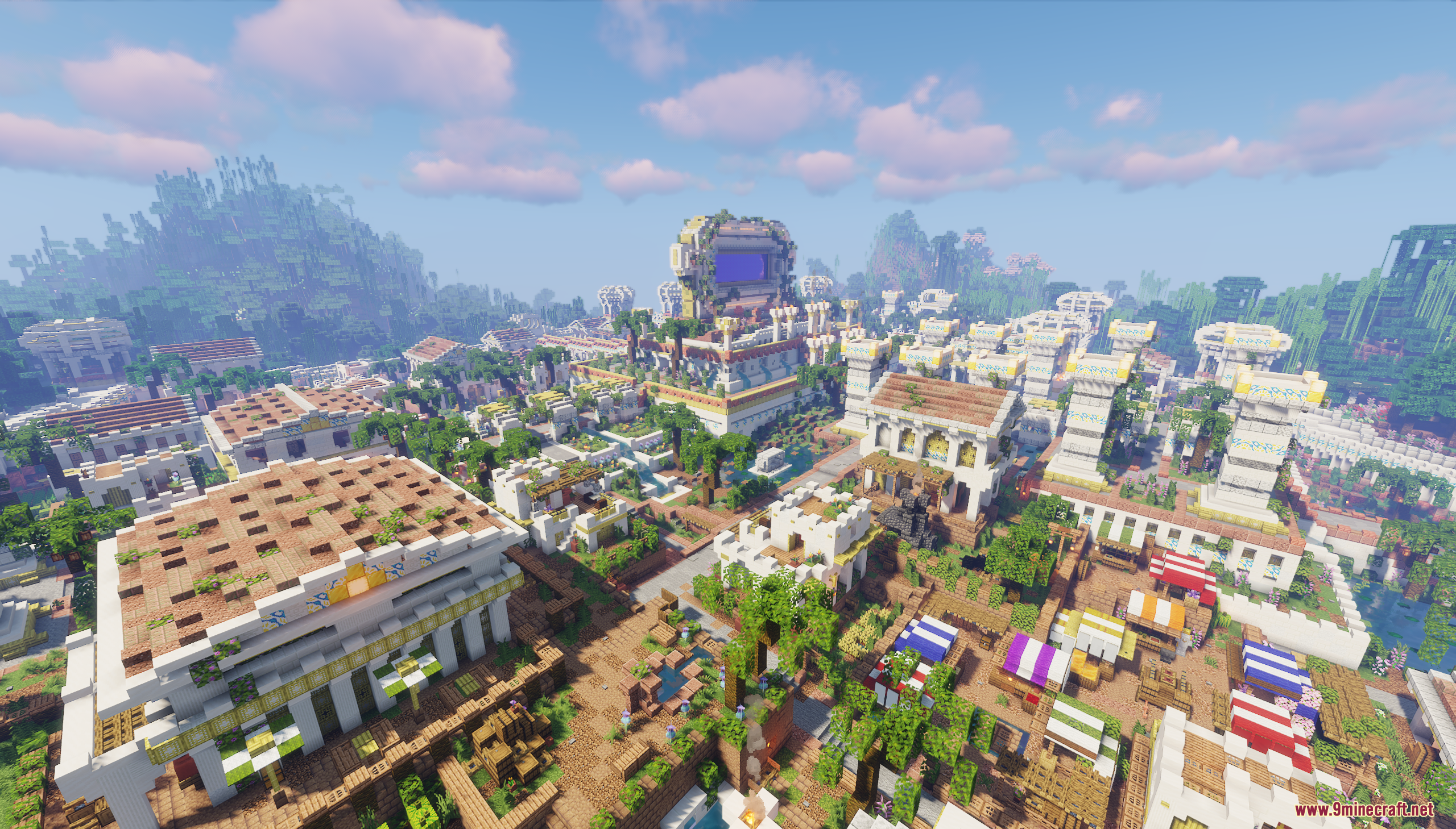 The Ancient City Map (26.2, 1.20.1) – Rule A Massive Classical City With Hidden Portals 3 Aerial view of a sprawling ancient city with classical architecture and markets