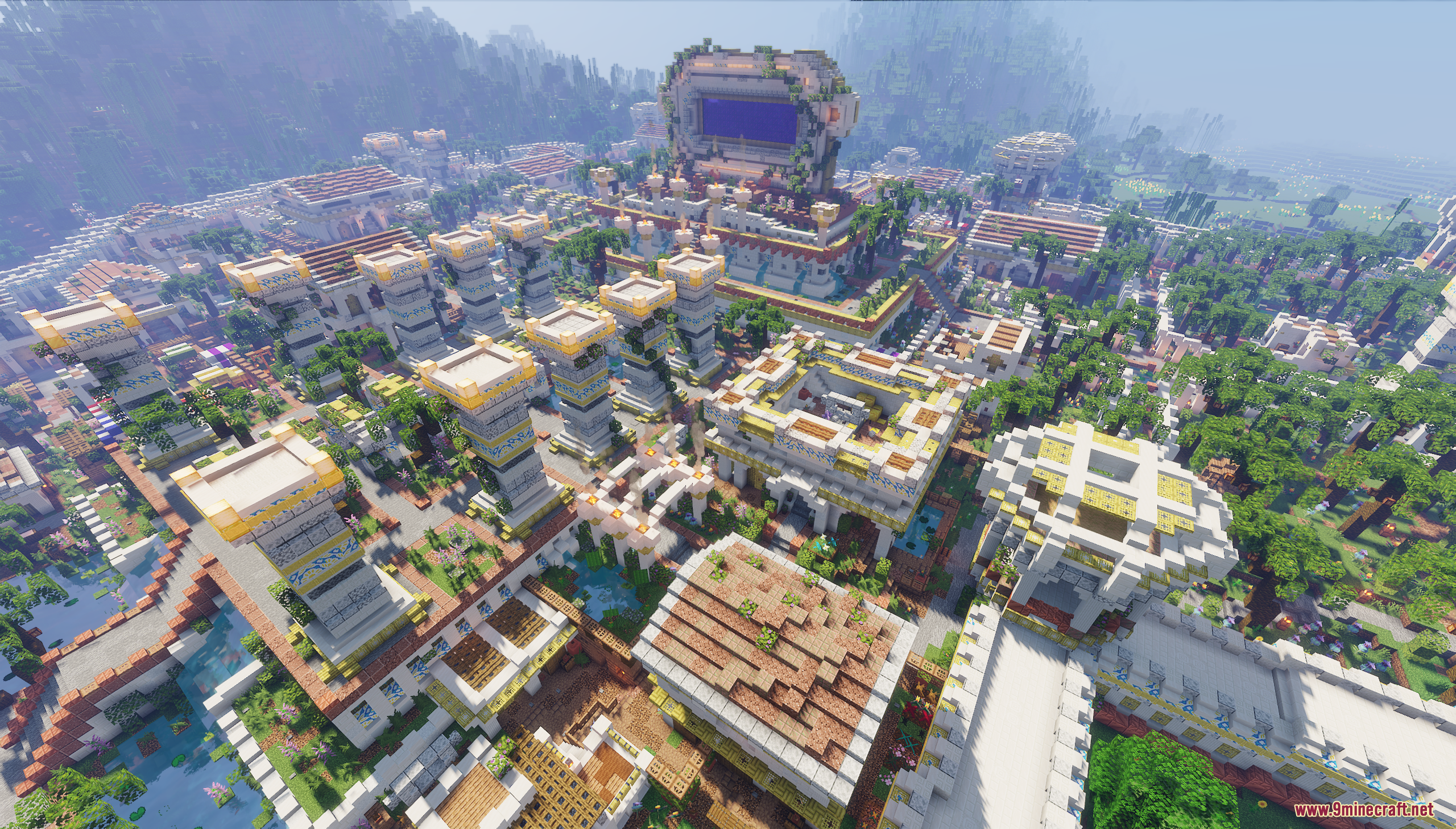 The Ancient City Map (26.2, 1.20.1) – Rule A Massive Classical City With Hidden Portals 5 Wide aerial perspective of a sprawling ancient city with white stone structures