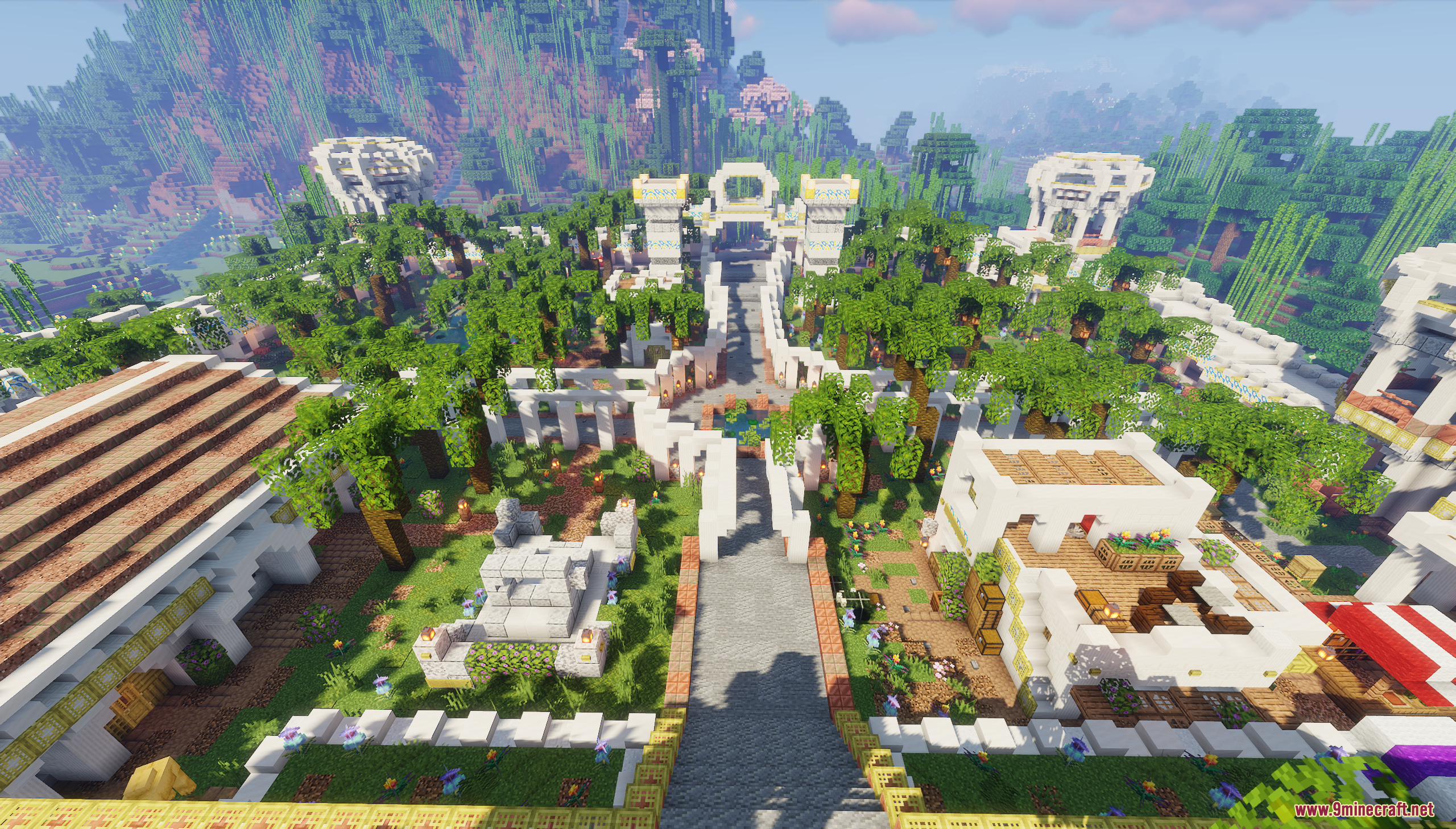 The Ancient City Map (26.2, 1.20.1) – Rule A Massive Classical City With Hidden Portals 10 Aerial view of the ancient city map featuring white stone architecture