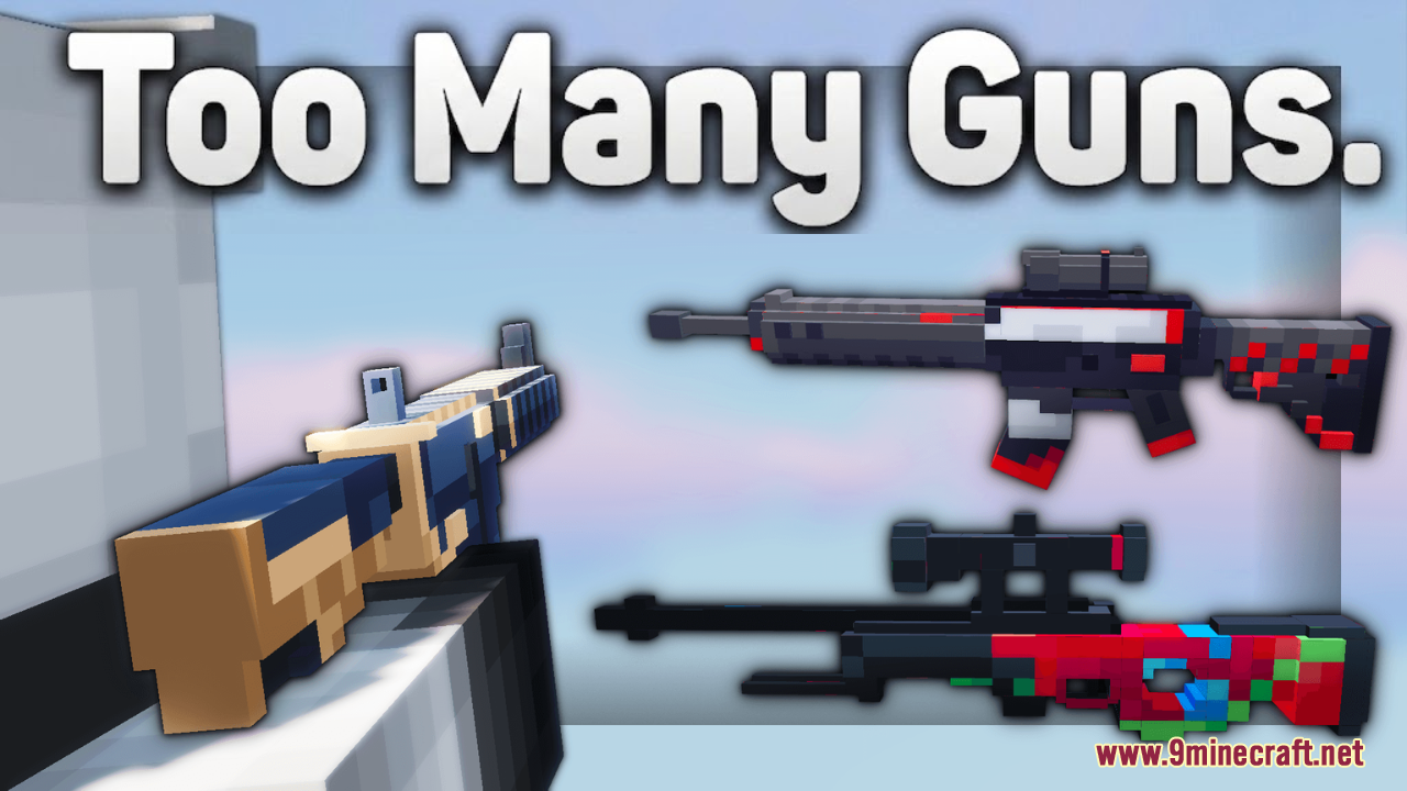 Too Many Guns Resource Pack (1.21.11, 1.21.1) – Modern 3D Firearms for Vanilla