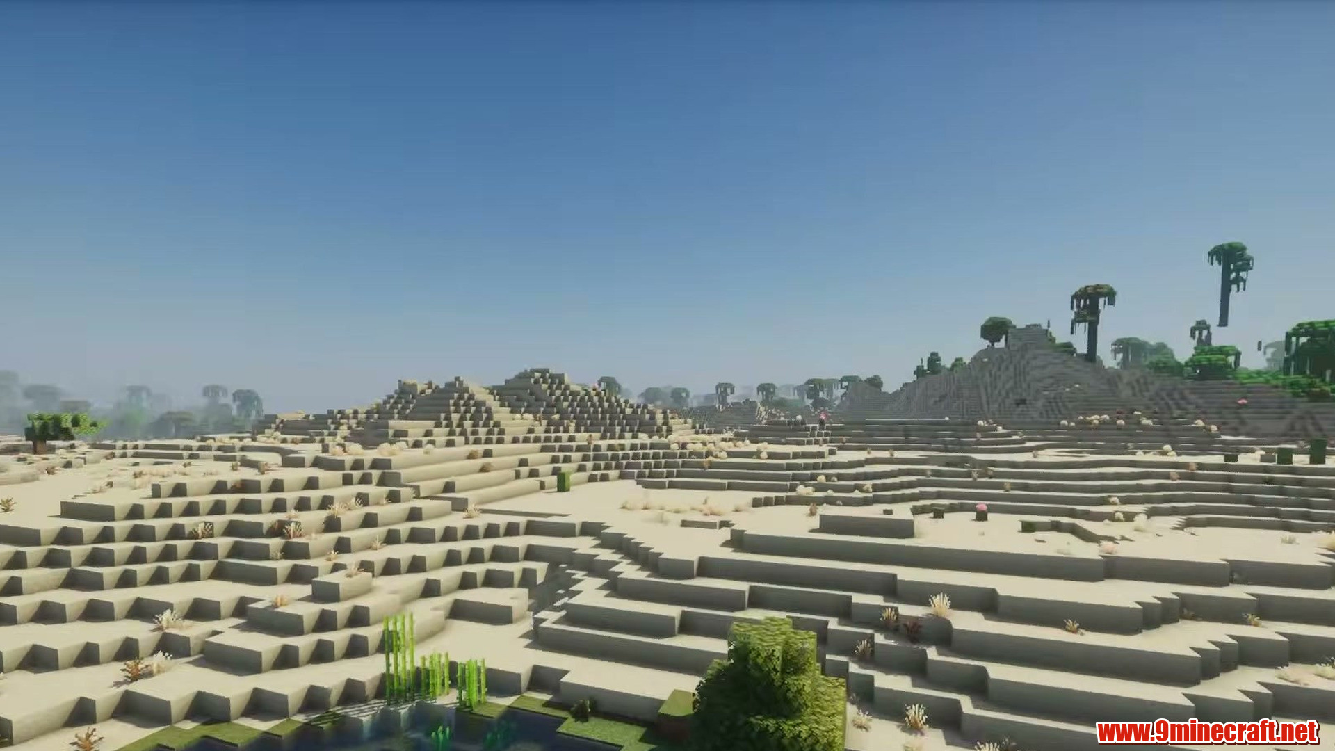 Top 13 Flat Land Seeds Perfect For Building In Minecraft (26.2, 1.21.11) – Java Edition 5 Desert terraces meeting the jungle coast