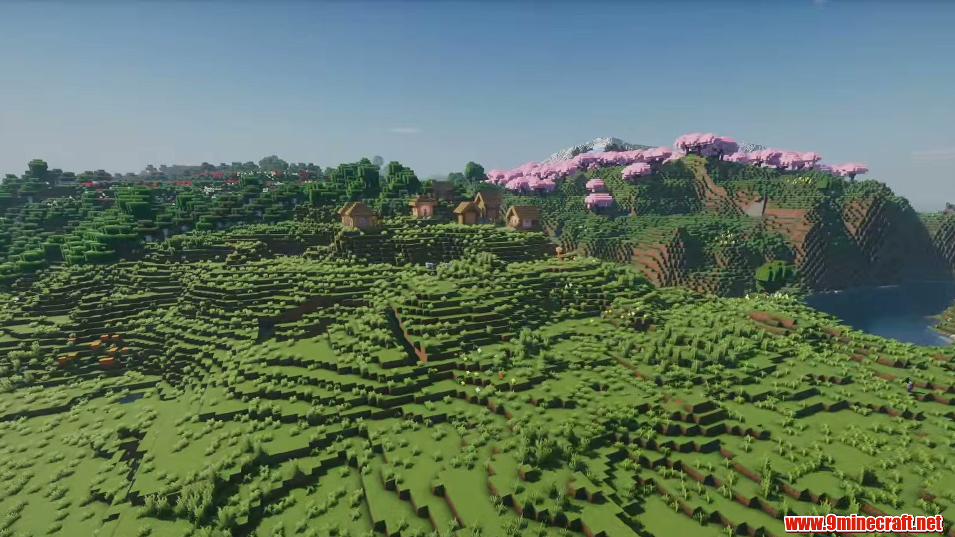 Top 13 Flat Land Seeds Perfect For Building In Minecraft (26.2, 1.21.11) – Java Edition 10 Sakura ridge above a village flat in minecraft seed 7990752076527197784