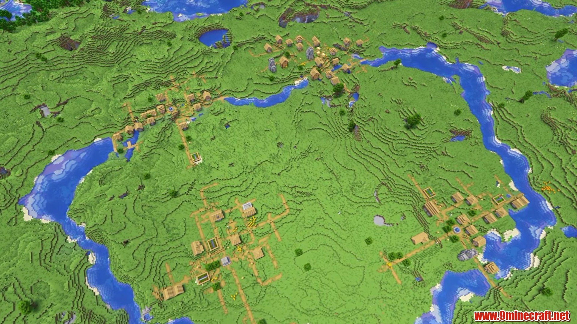 Top 15 Village Seeds For Your Next Minecraft World (26.2, 1.21.11) – Java Edition 16 River winding between the village clusters