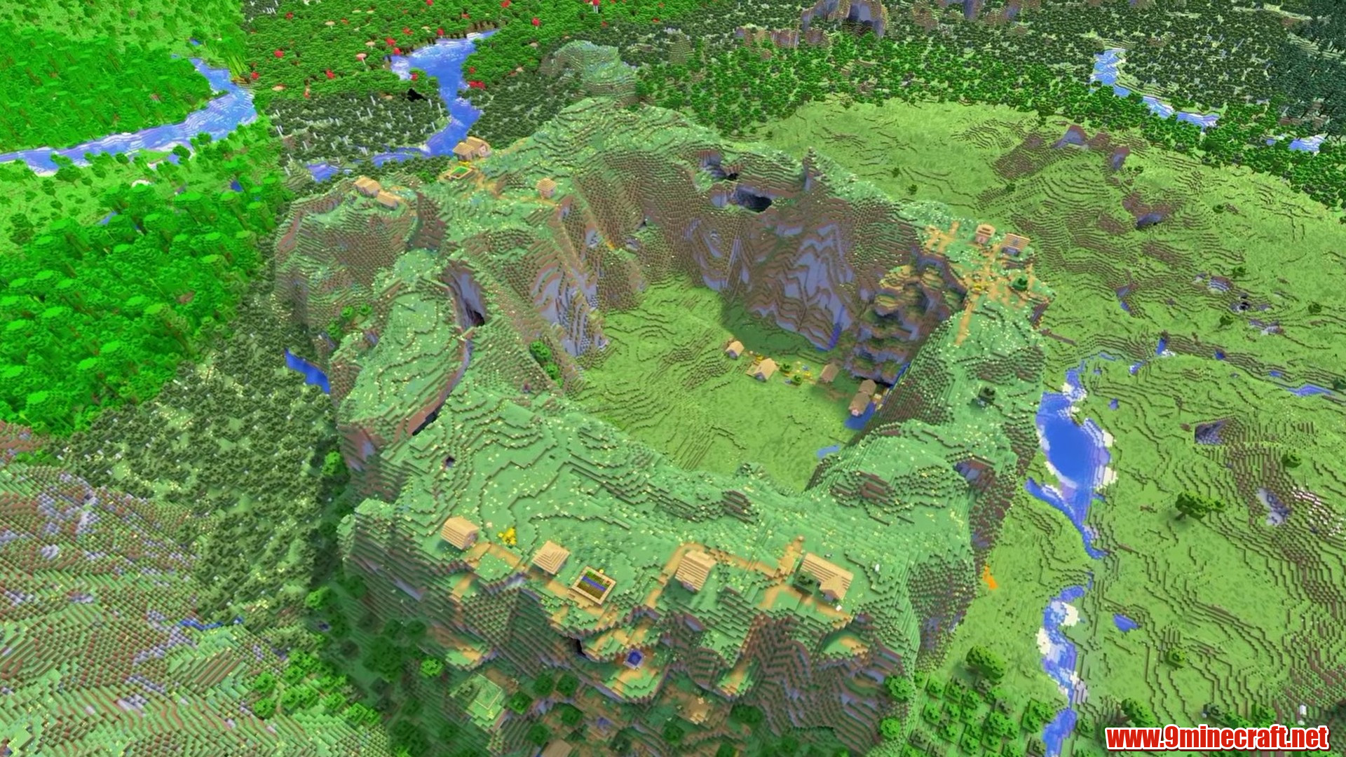 Top 15 Village Seeds For Your Next Minecraft World (26.2, 1.21.11) – Java Edition 17 Villages around a meadow bowl in minecraft seed 61222108333