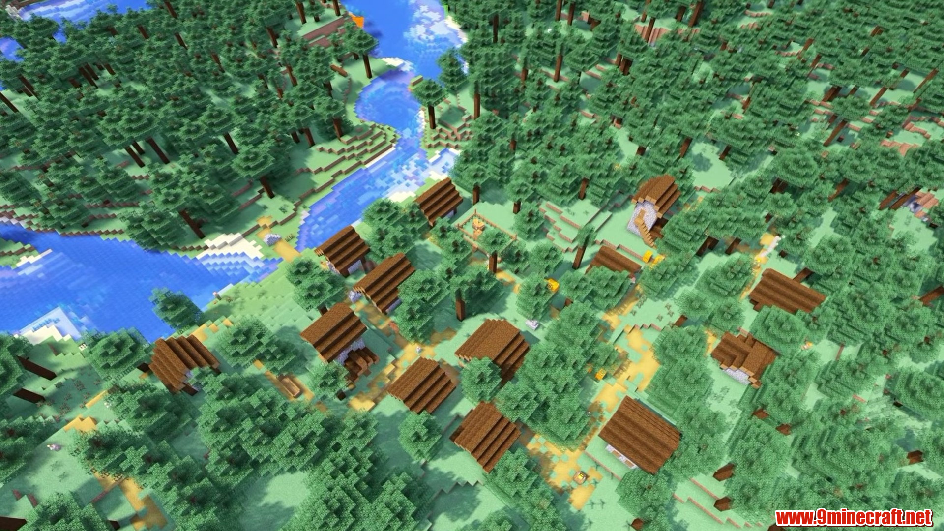 Top 15 Village Seeds For Your Next Minecraft World (26.2, 1.21.11) – Java Edition 27 Taiga village among the spruce in minecraft seed 279151002