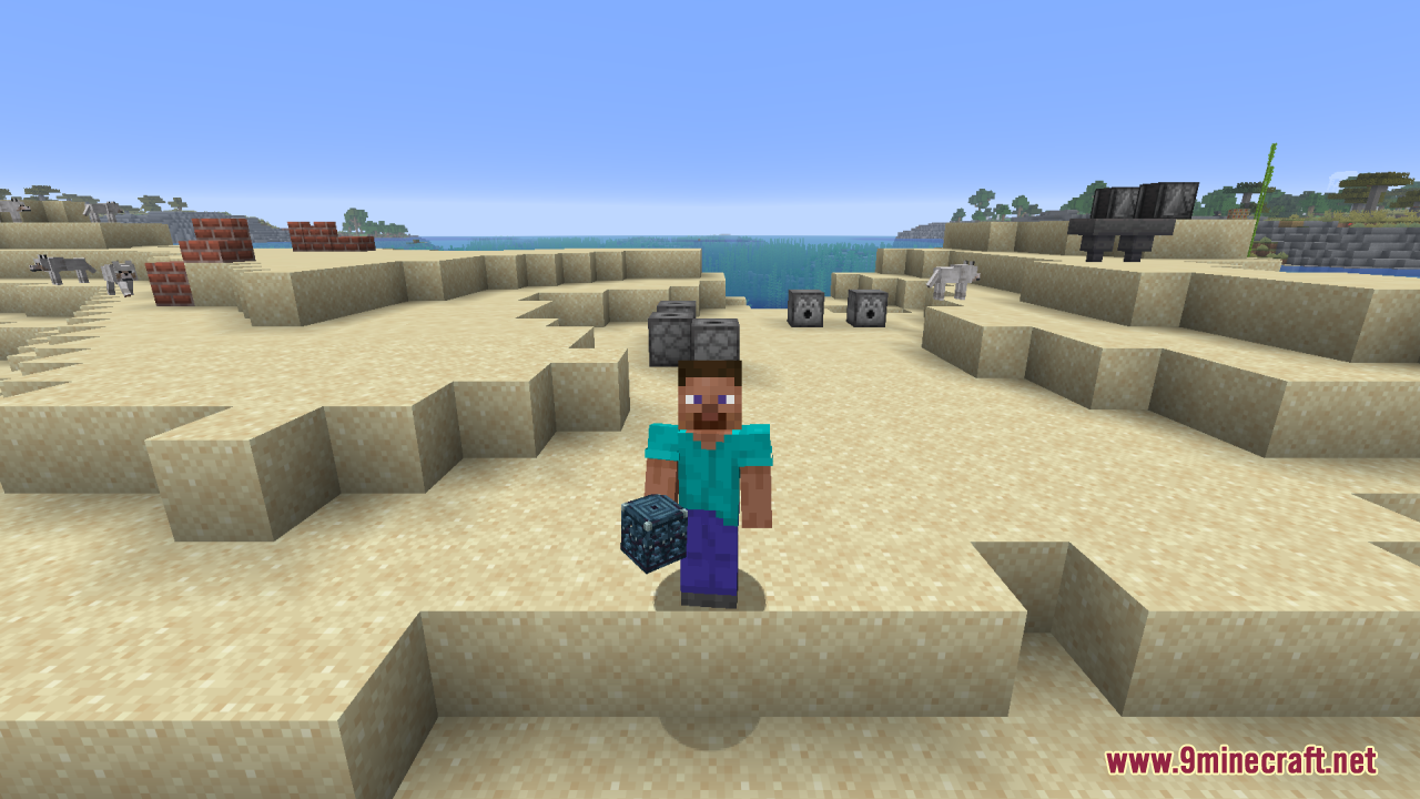Undopia 3D Trial Spawners Resource Pack (1.21.11) – True 3D Depth For Vanilla 3 Steve character displays a 3d trial spawner block on a sandy beach