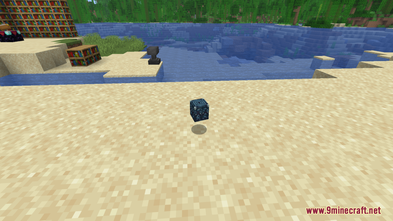 Undopia 3D Trial Spawners Resource Pack (1.21.11) – True 3D Depth For Vanilla 4 A small 3d trial spawner item floats above the ground on a beach
