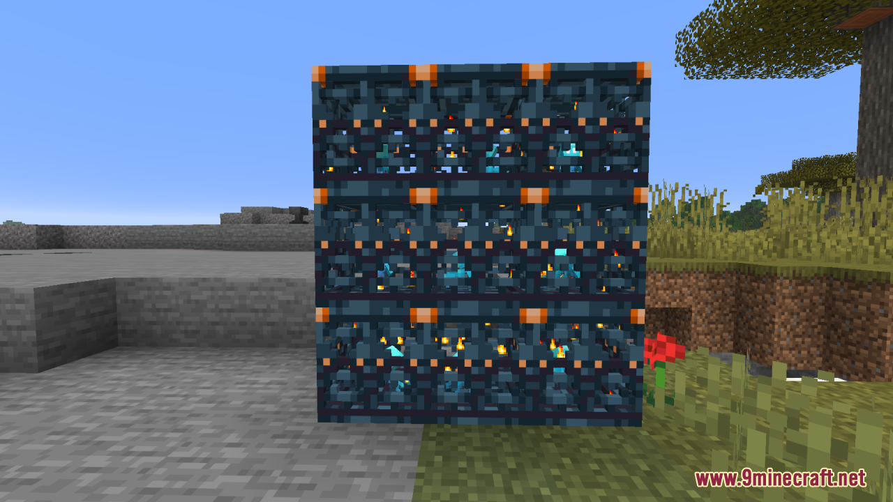 Undopia 3D Trial Spawners Resource Pack (1.21.11) – True 3D Depth For Vanilla 10 A wall of nine undopia 3d trial spawners stacked together in a field