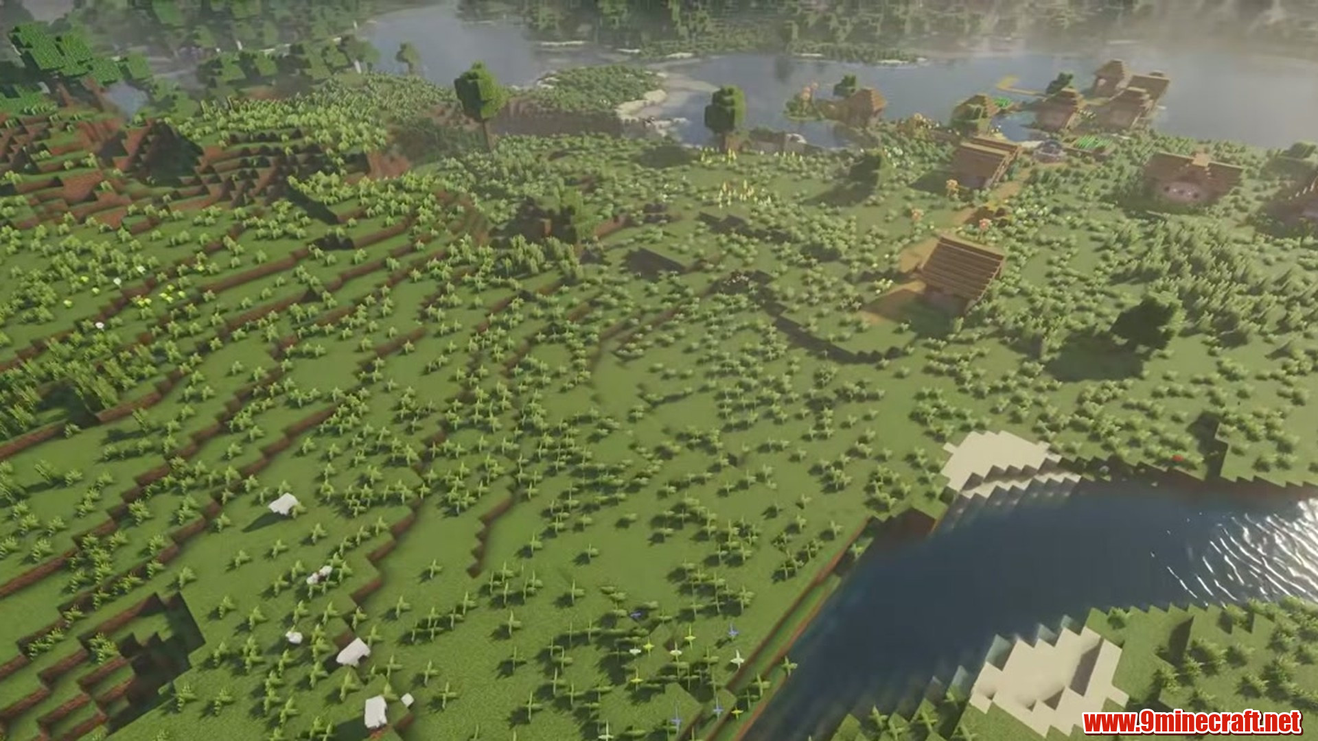 Perfect flat seed lake village - minecraft seed 8664109648300553734