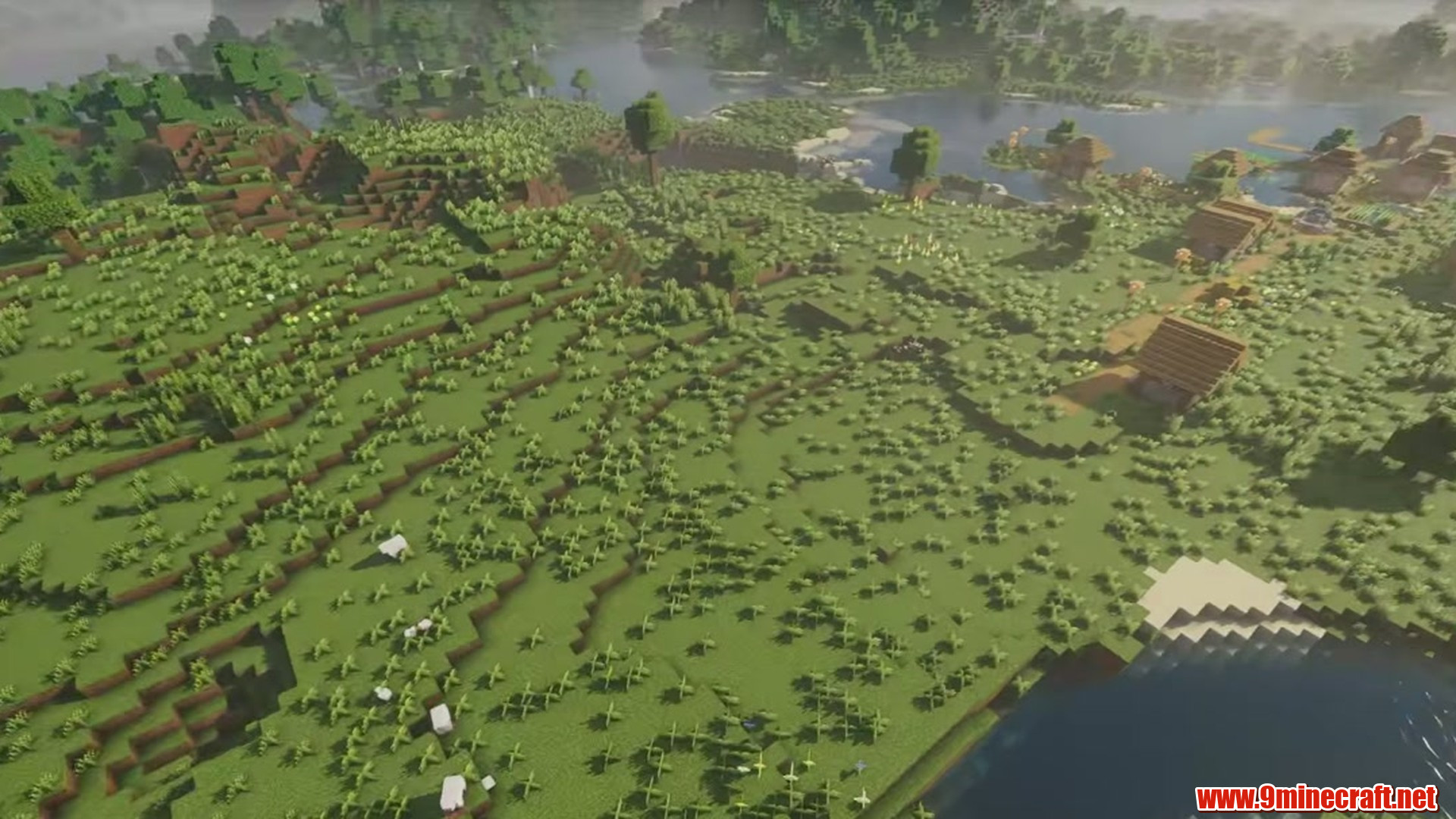 Perfect flat seed lake village - minecraft seed 8664109648300553734