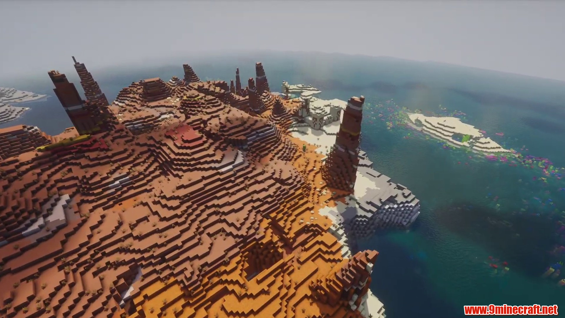 12 Minecraft Seeds With Naturally Perfect Building Terrain (26.2, 1.21.11) – Java/Bedrock Edition 24 Badlands island cliffs in minecraft seed 4996660304597616500