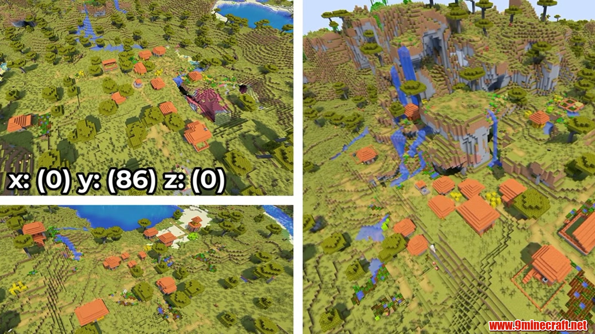 Sulfur crater village - minecraft seed 109626954616